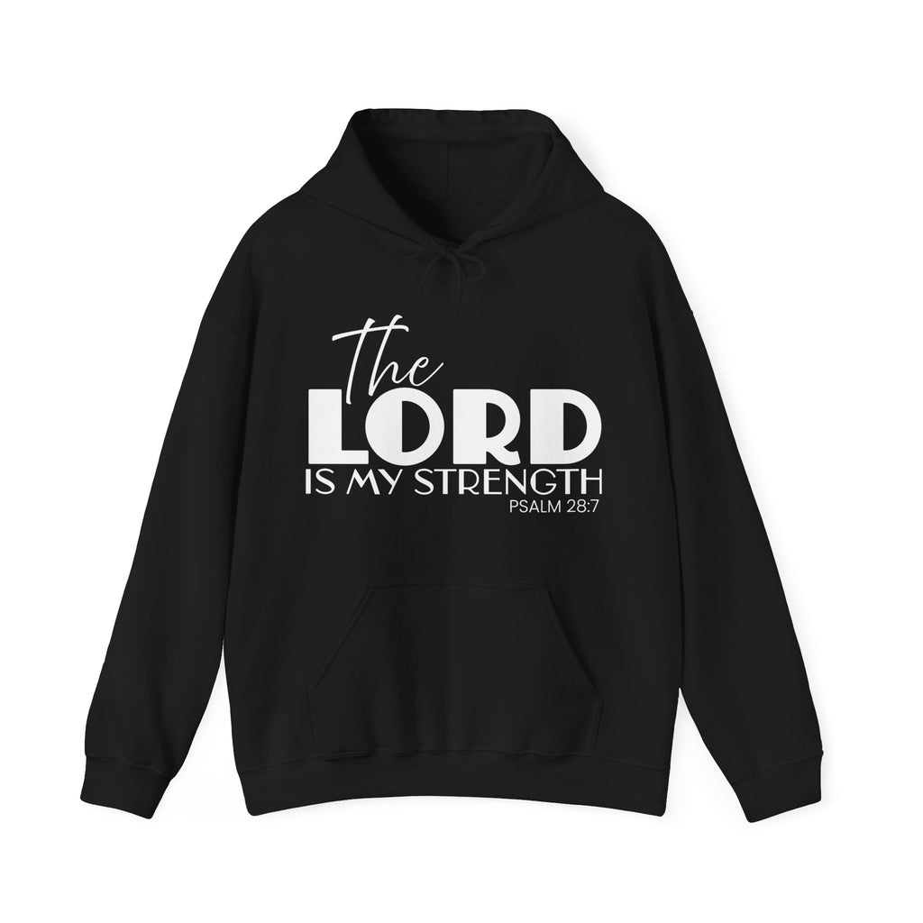 Psalm 28:7 'The Lord Is My Strength' Hoodie — Faith-Based Christian Sweatshirt