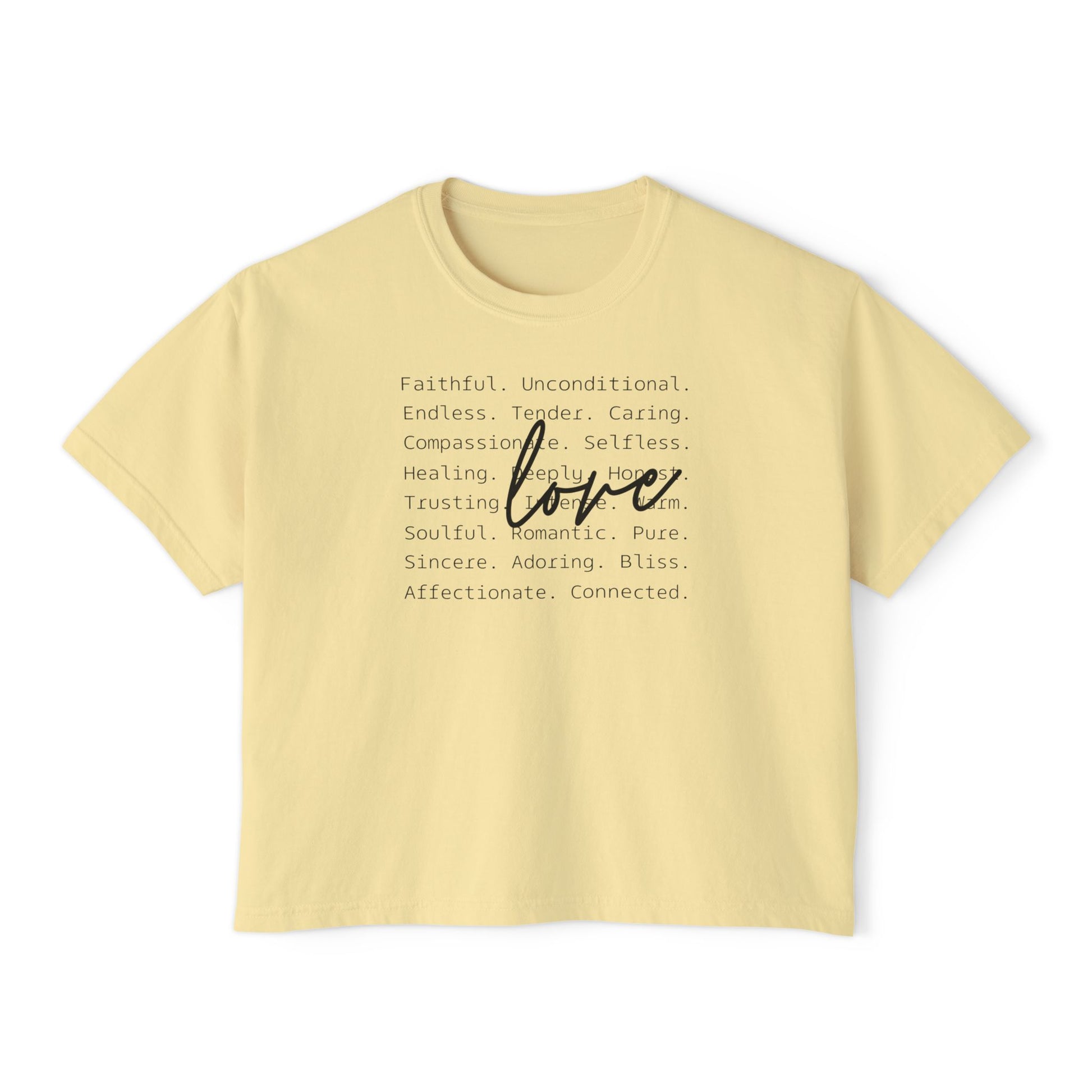 Women's Boxy Love Tee | Affirmation Top, Self-Care Gift, Cozy Casual Wear, Birthday Gift, Positive Vibes