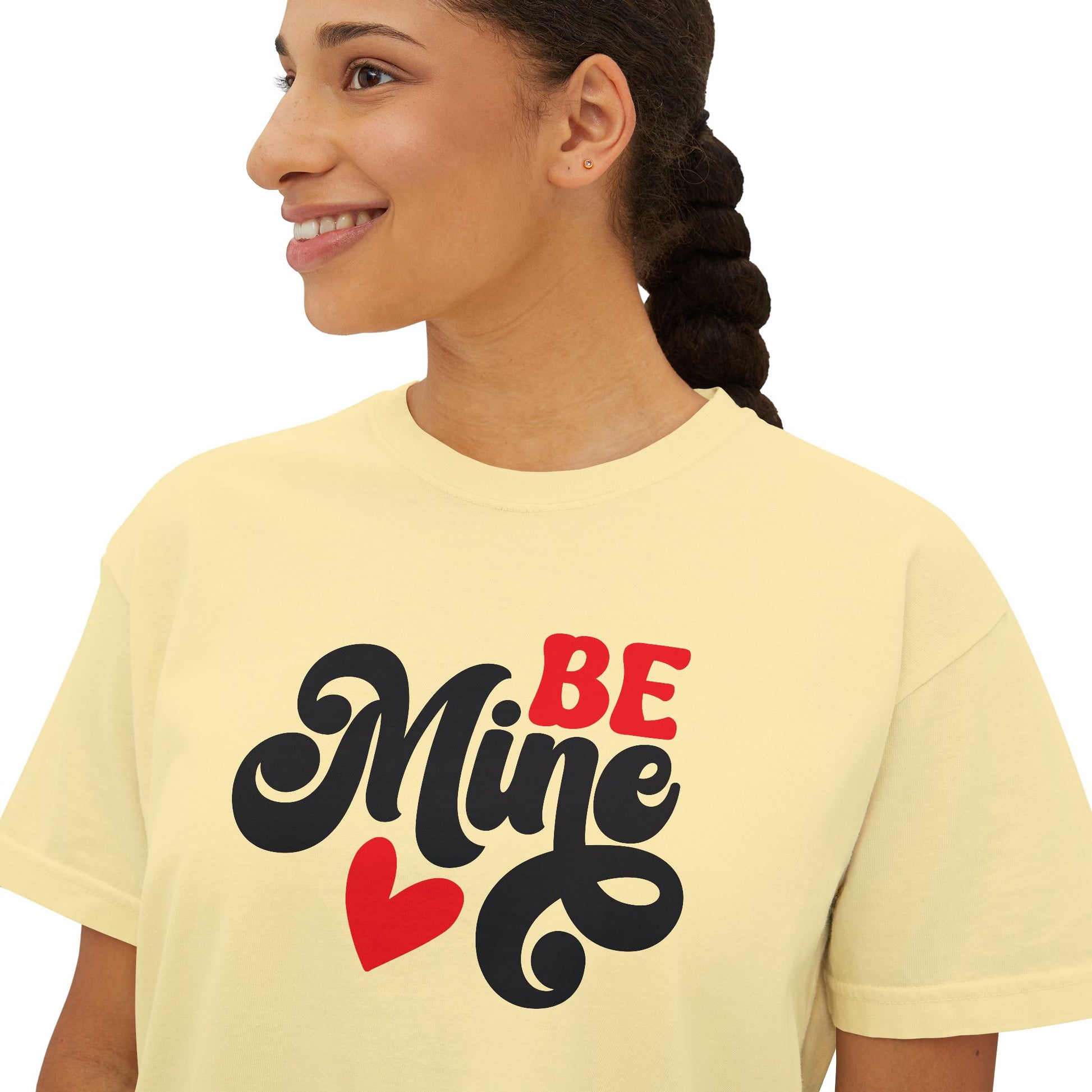 Be Mine, Valentine Women's Boxy Tee — Cute Valentine's Day Graphic Tee