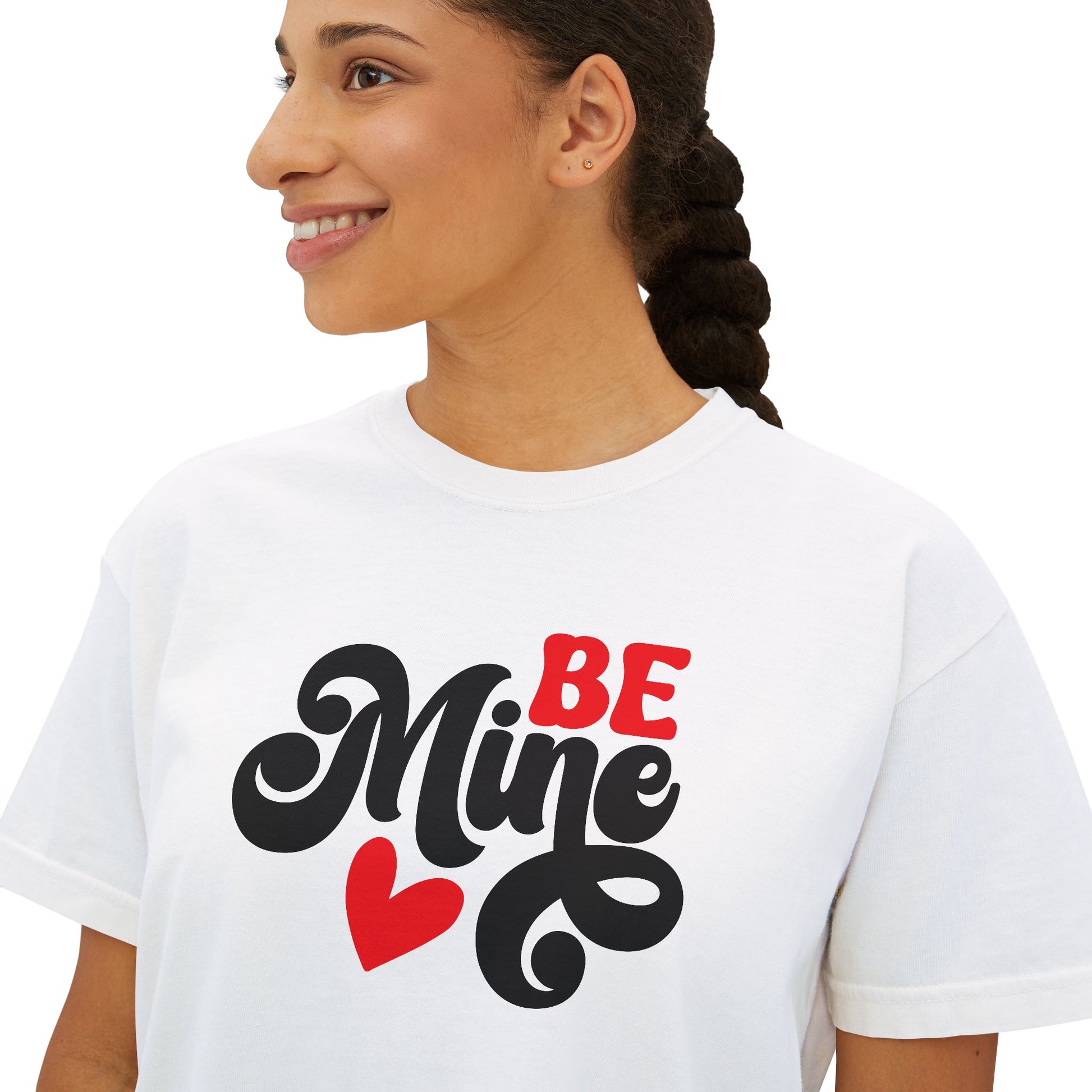 Be Mine, Valentine Women's Boxy Tee — Cute Valentine's Day Graphic Tee
