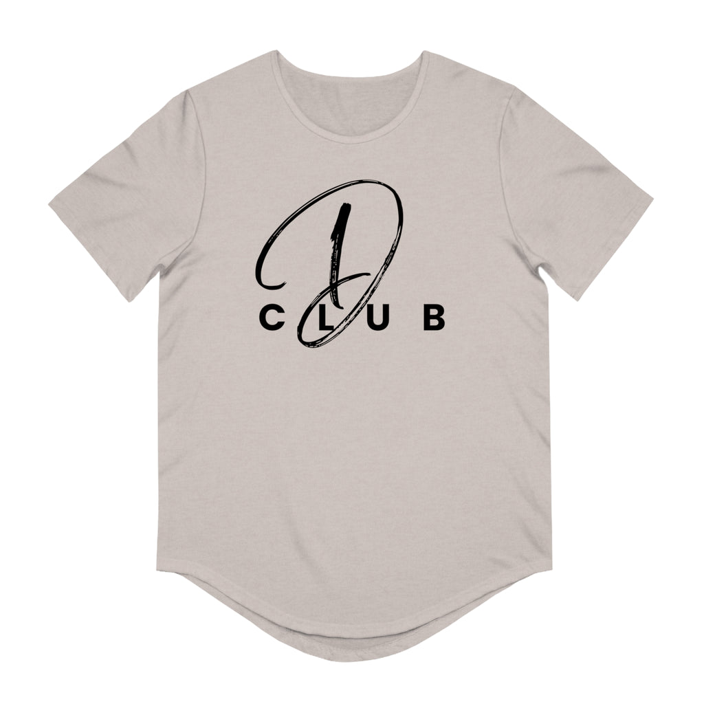 Men's Curved Hem Tee - Stylish Graphic Tee, D Club T-shirt, Casual Wear, Trendy Fashion, Streetwear Essential, Gift for Him