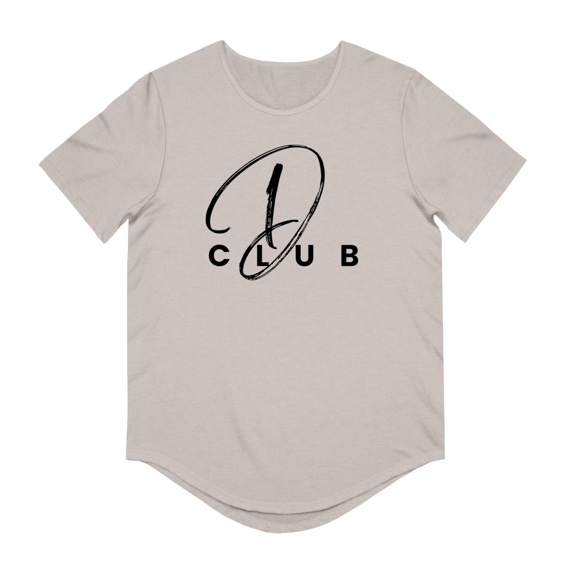 Men's Curved Hem Tee - Stylish Graphic Tee, D Club T-shirt, Casual Wear, Trendy Fashion, Streetwear Essential, Gift for Him