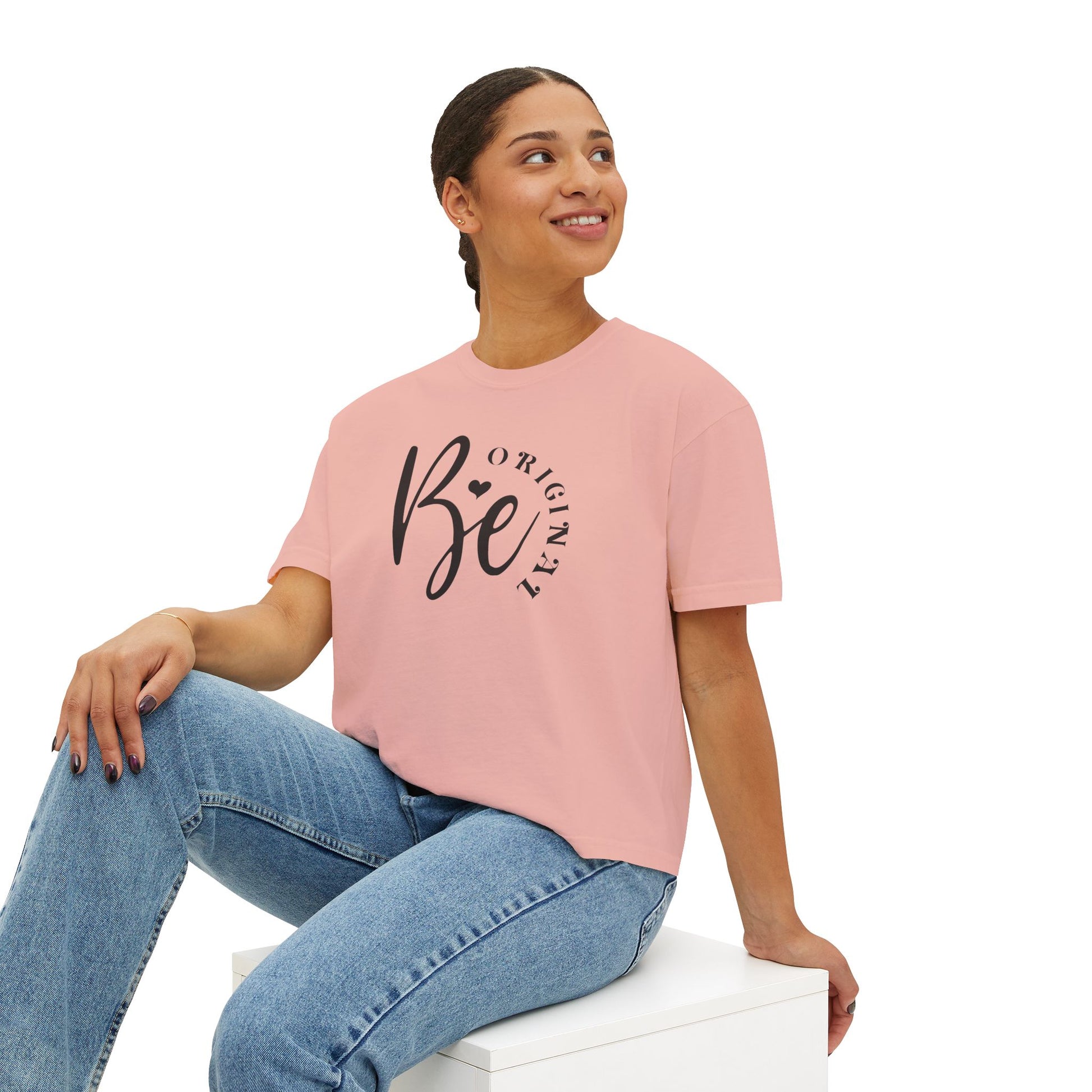 Be original, Women's Boxy Tee, Semi-crop tee,  Inspirational, Comfortable Everyday Style, Motivational Apparel, Self-confidence tee