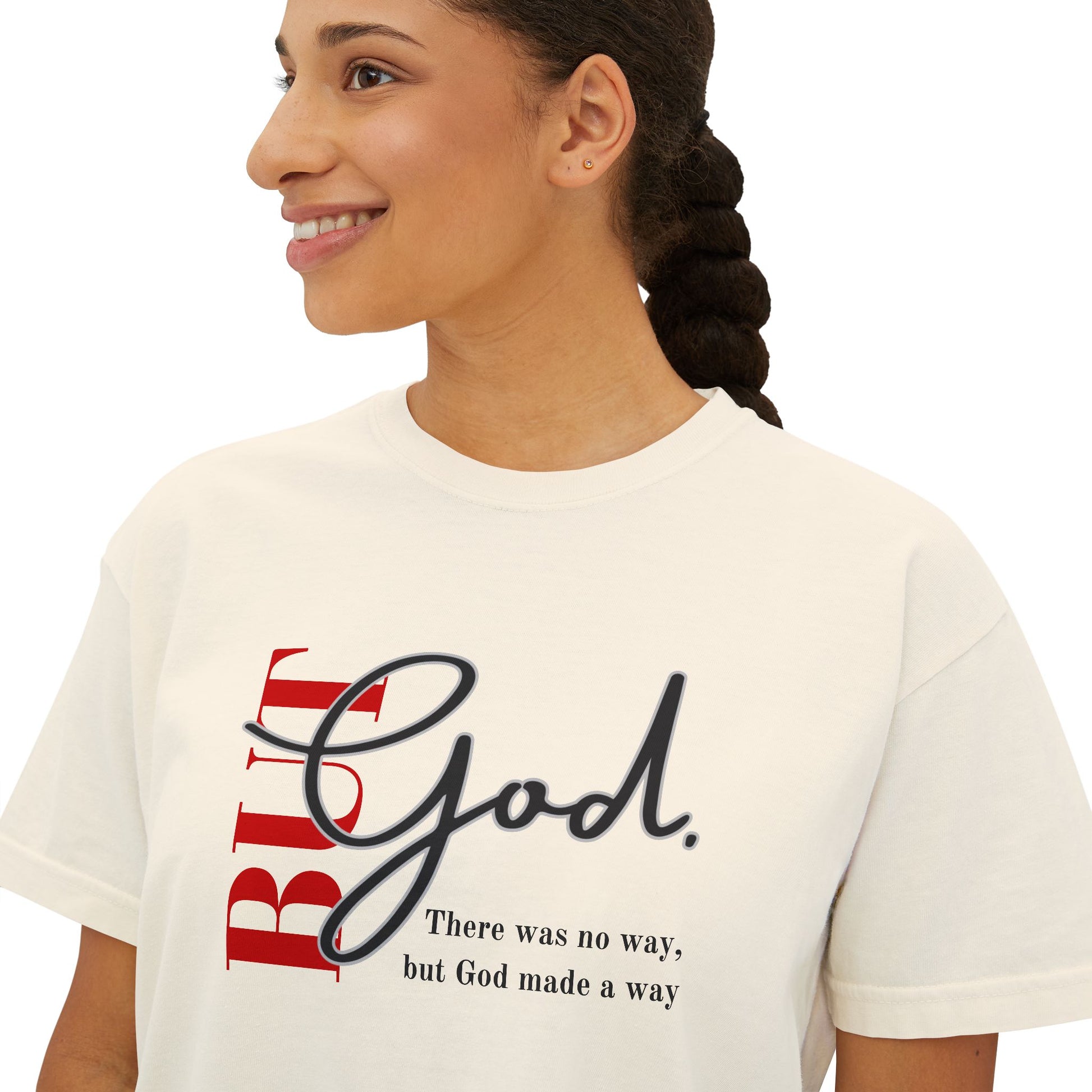 Faith-Inspired Women's Boxy Tee, Inspirational T-Shirt, Religious Gift, Casual Church Wear, Comfortable Everyday Style, Motivational Apparel