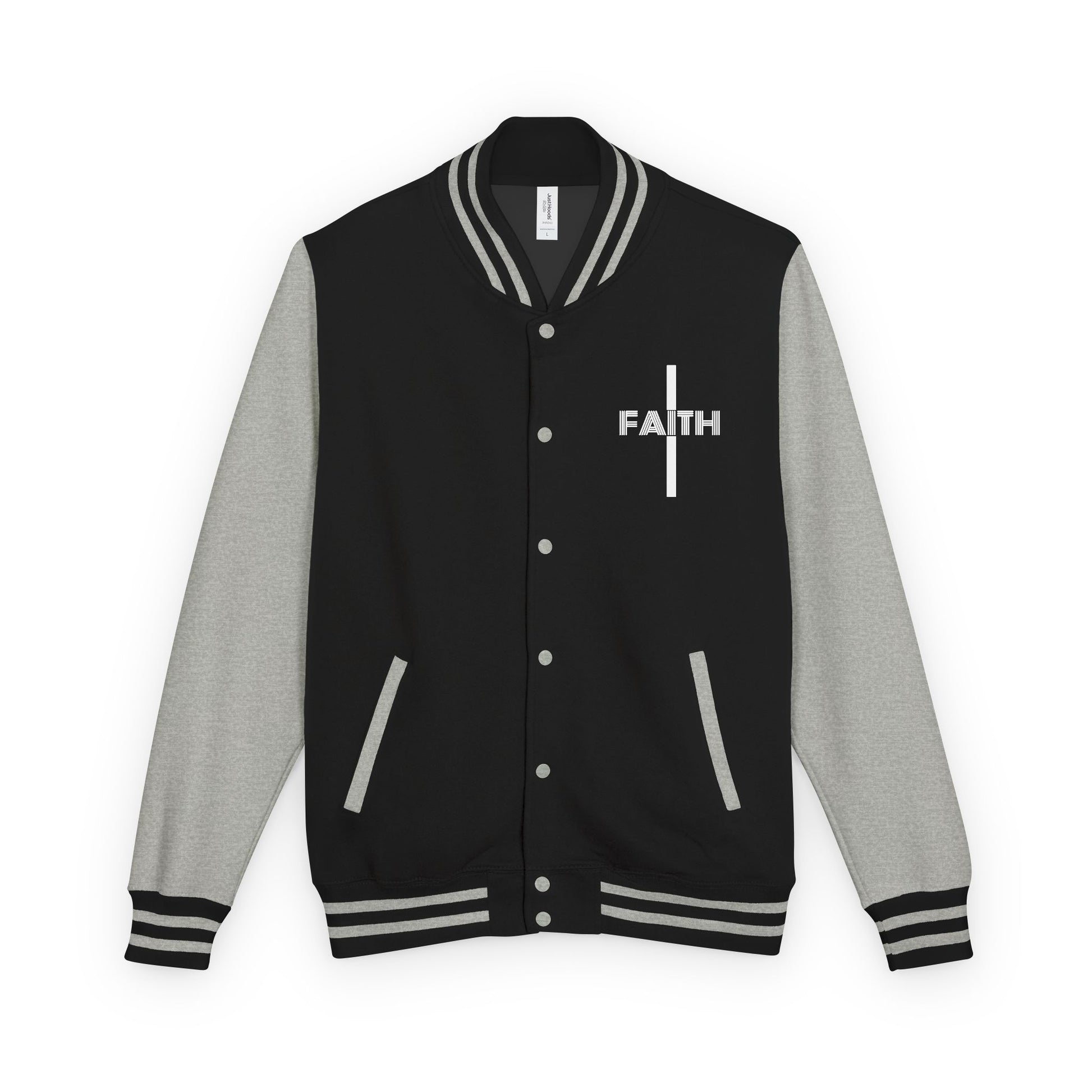 Unisex Heavyweight Letterman Jacket, Faith-based Jacket, Vintage Style Sports Jacket, College Spirit Wear, Casual Outwear, Gifts for Sports Lovers, Fall Fashion