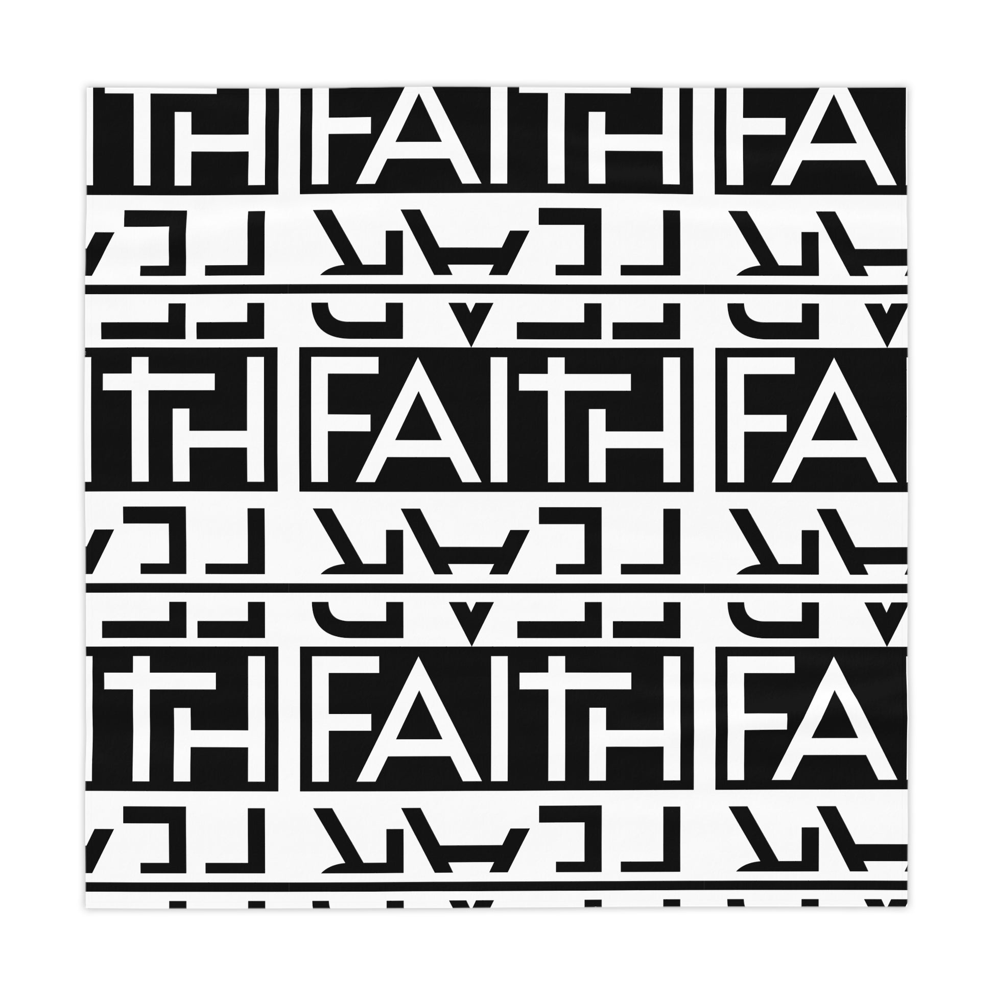 Faith over fear, Vibrant Cooking Tablecloth, Stylish Dining Decor, One size (55.1" × 55.1") Birthday Party Table Cover, Modern Kitchen Accent,  100% polyester, One-sided print Soft and light