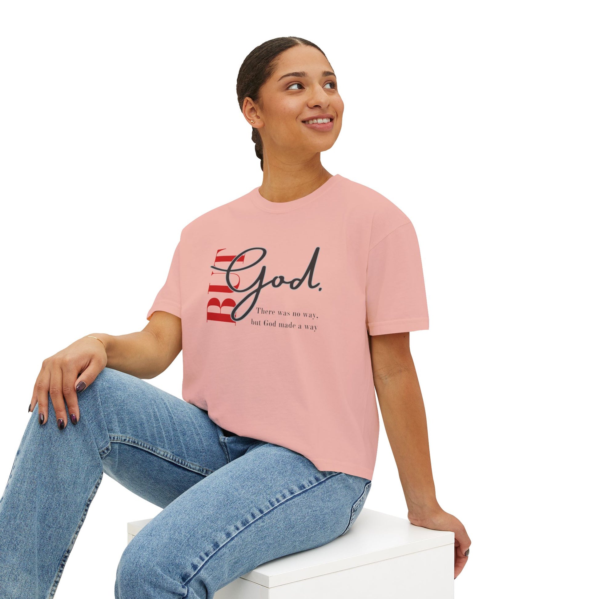 Faith-Inspired Women's Boxy Tee, Inspirational T-Shirt, Religious Gift, Casual Church Wear, Comfortable Everyday Style, Motivational Apparel