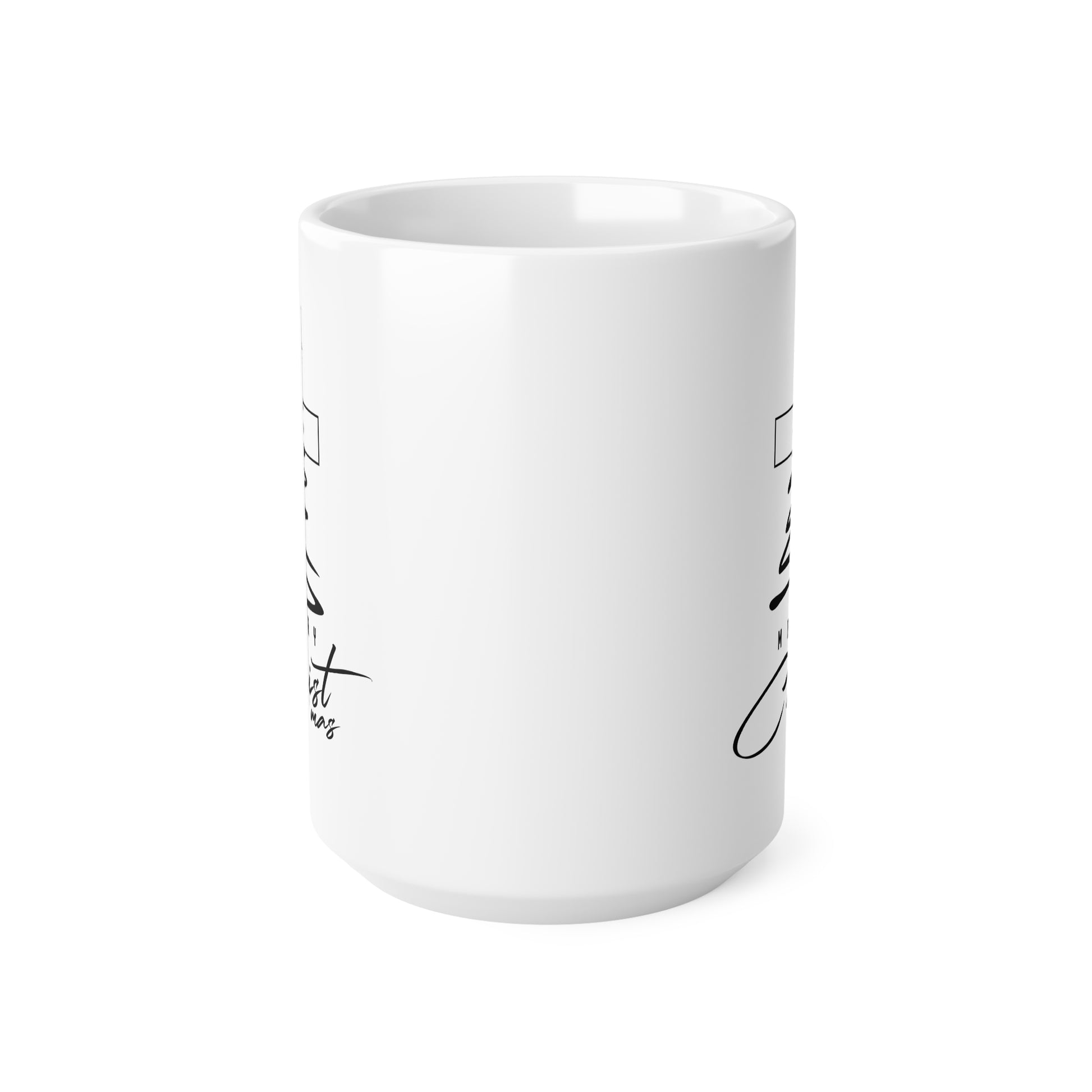 Ceramic Coffee Mug, Merry Christmas Cross Tree, Religious Christmas Gift, 11oz & 15oz