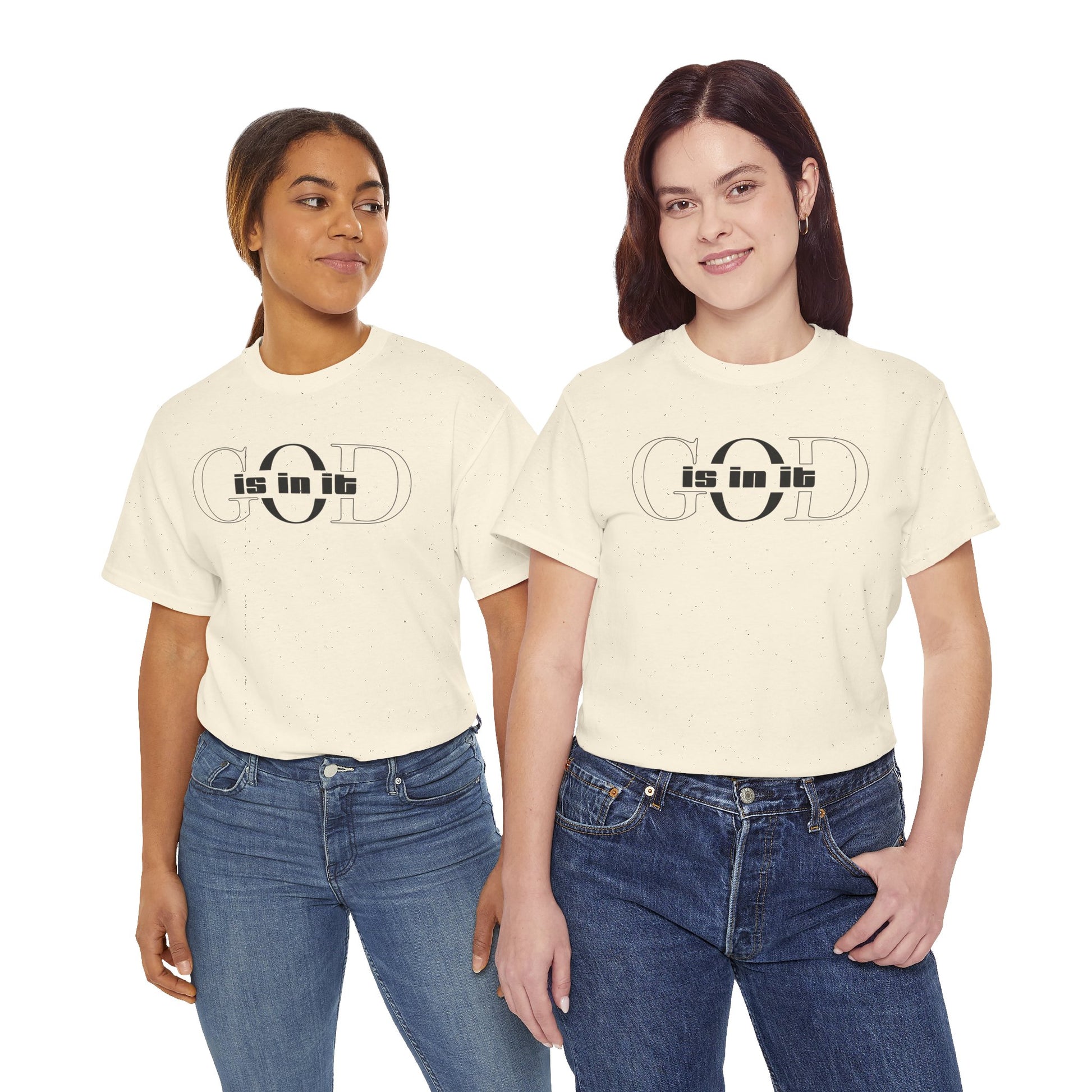 God is in it, Unisex Heavy Cotton Tee - Christian T-shirt, Faith-based-tee, Comfortable Casual Wear, Perfect for Church, Everyday Style, Gift for Friends, Summer Outfits, Relaxed Vibes