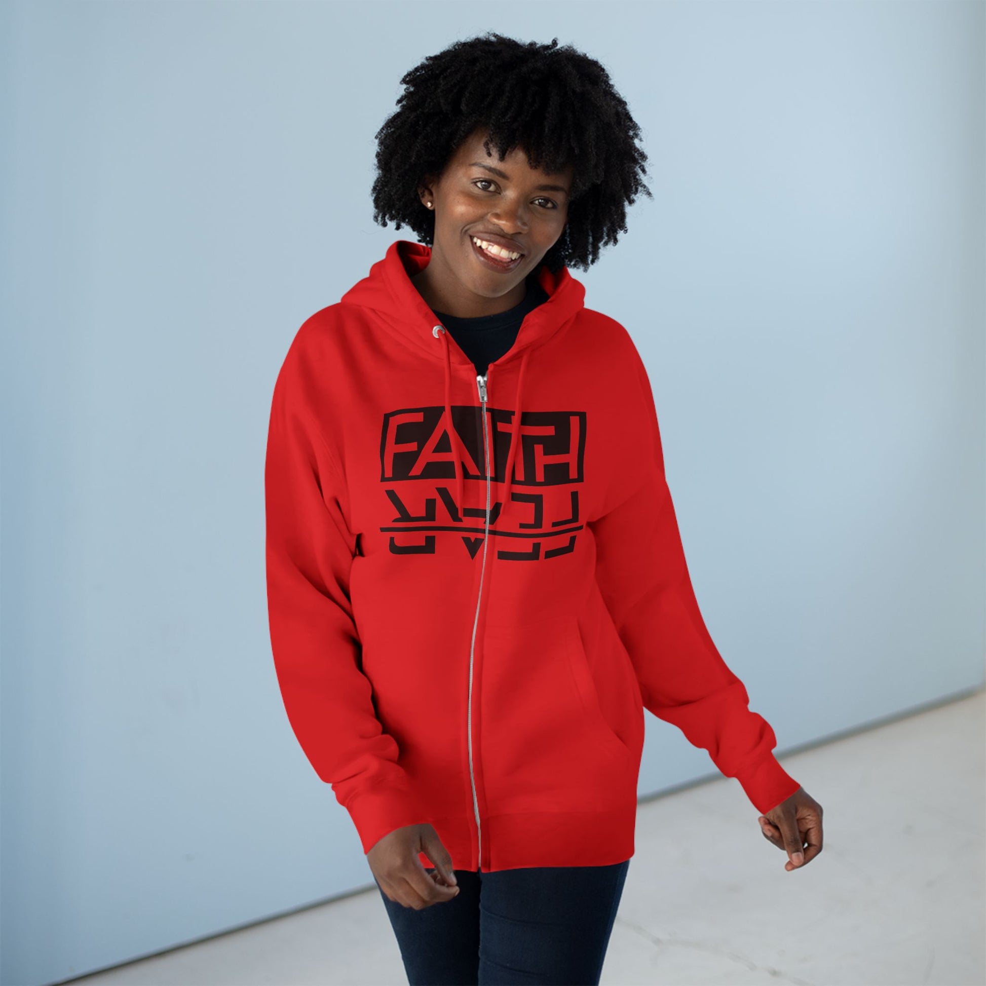 Faith Over Fear, Zip Hoodie, Unisex Hoodie, Cozy Oversized Hoodie, Inspirational Apparel, Versatile Layering Piece, Gift for Motivators, Goat God T-shirt