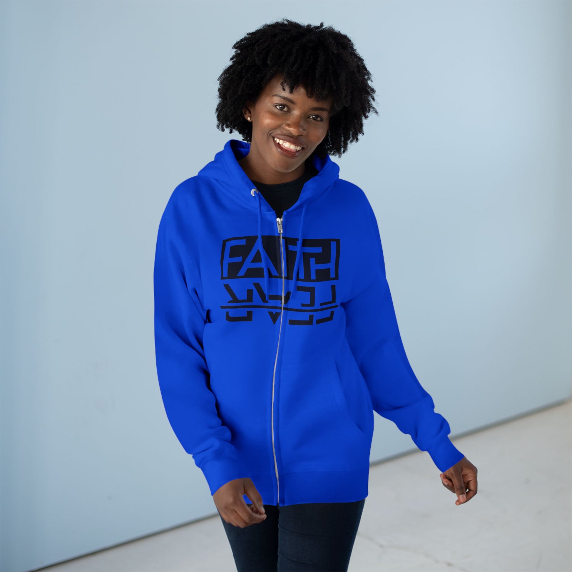 Faith Over Fear, Zip Hoodie, Unisex Hoodie, Cozy Oversized Hoodie, Inspirational Apparel, Versatile Layering Piece, Gift for Motivators, Goat God T-shirt