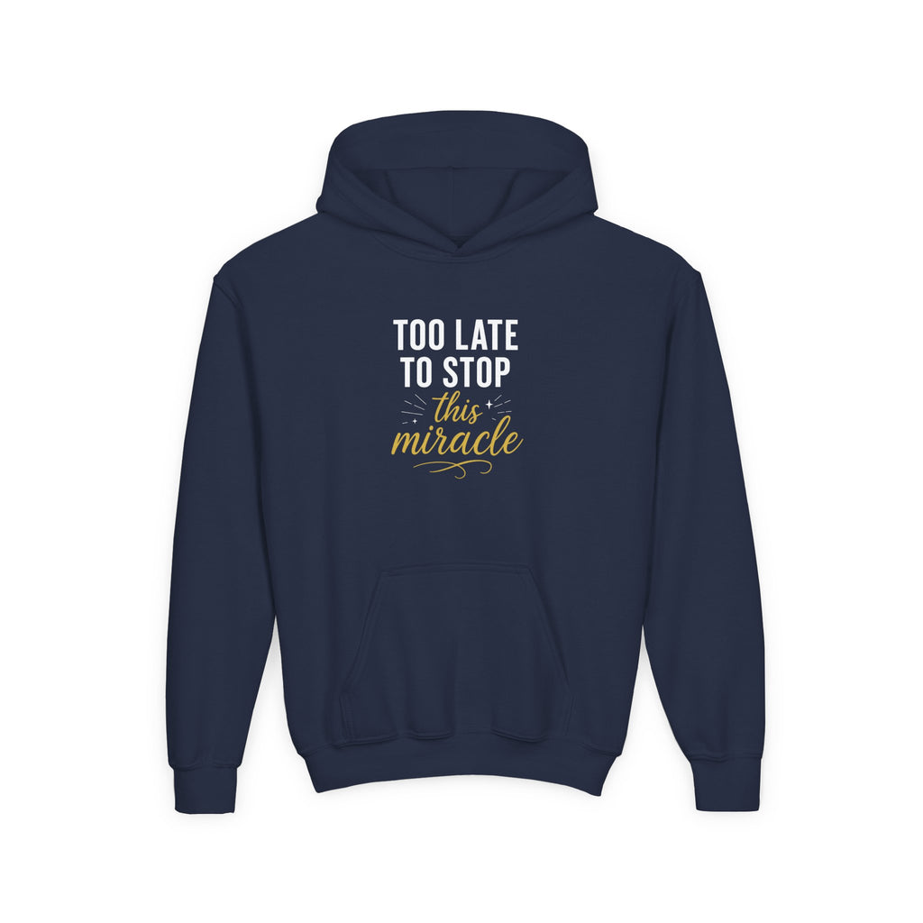 Miracle Hooded Sweatshirt for Youth, Inspirational Sweatshirt, Cozy Hoodie, Youth Pullover, Perfect Gift for Teens, Faith Apparel
