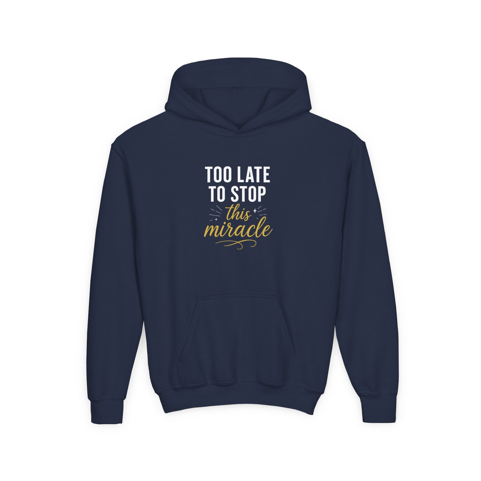Miracle Hooded Sweatshirt for Youth, Inspirational Sweatshirt, Cozy Hoodie, Youth Pullover, Perfect Gift for Teens, Faith Apparel