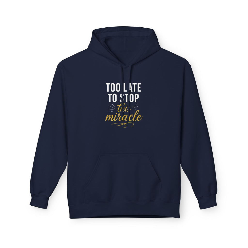 Miracle Midweight Fleece Hoodie, Cozy Casual Wear, Inspirational Gift, Faith-Driven Style, Perfect for Everyday & Holidays