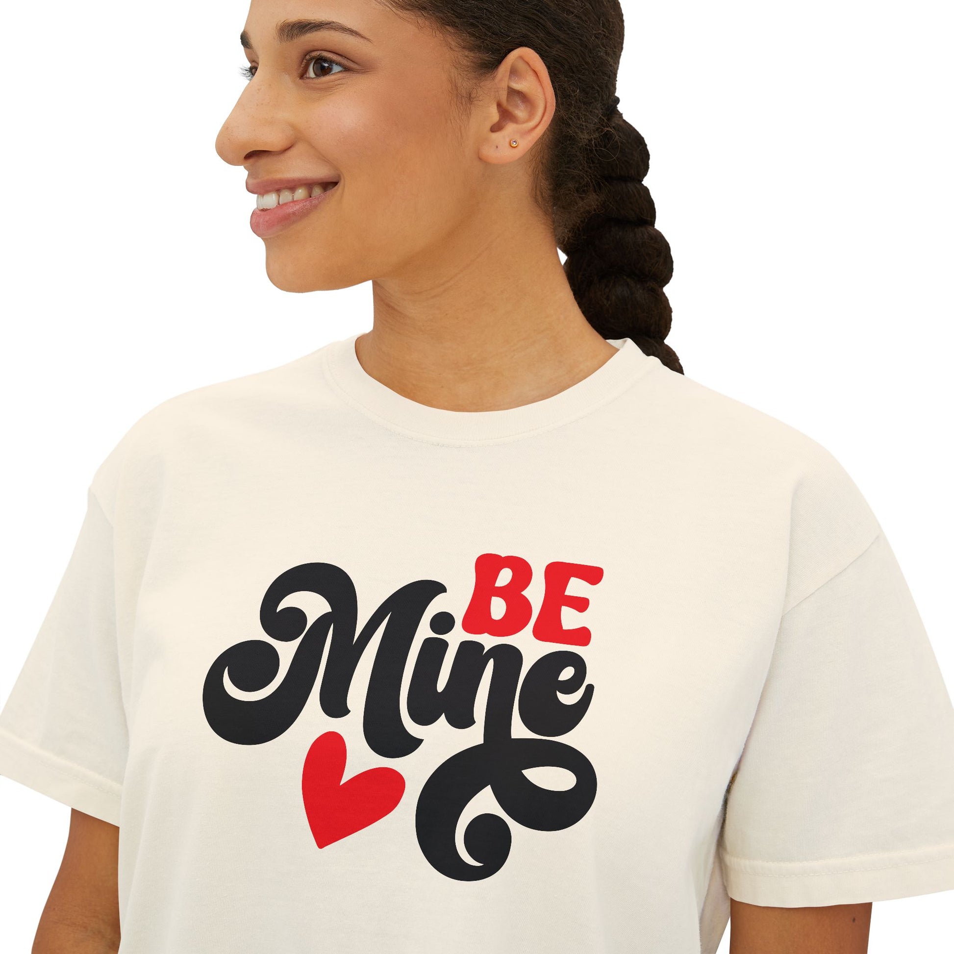 Be Mine, Valentine Women's Boxy Tee — Cute Valentine's Day Graphic Tee