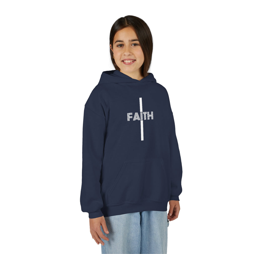 Faith Hooded Sweatshirt for Youth, Inspirational Sweatshirt, Cozy Hoodie, Youth Pullover, Perfect Gift for Teens, Faith Apparel