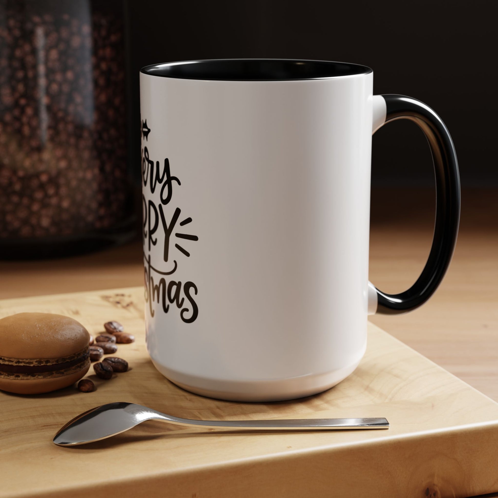 Very Merry Christmas Coffee Mug, Color Accent Mug (11oz and 15 oz)