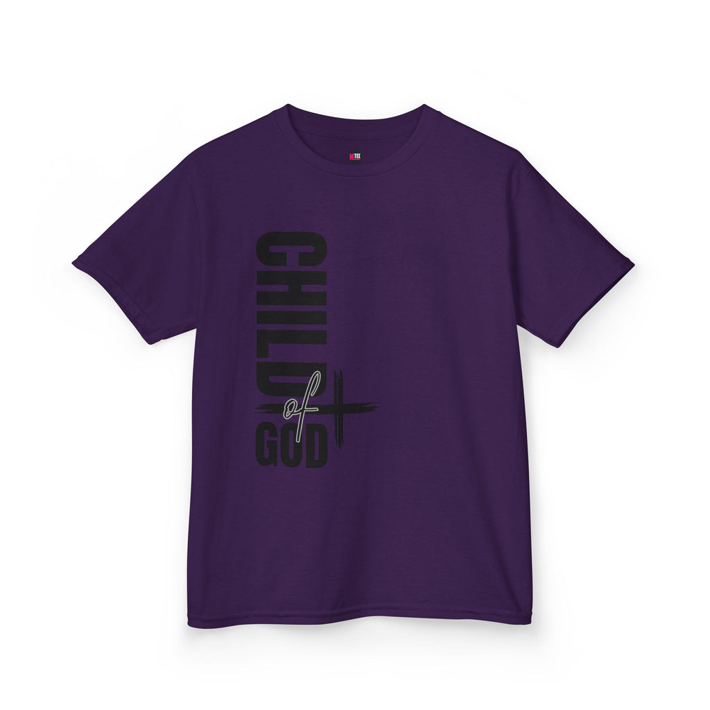 Kids Tee — "Child of God" Vertical Cross Christian T‑Shirt