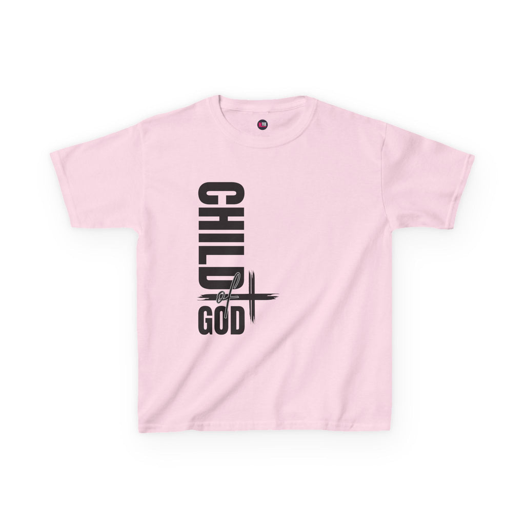 Kids Tee — "Child of God" Vertical Cross Christian T‑Shirt