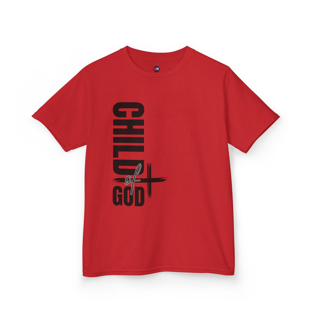 Kids Tee — "Child of God" Vertical Cross Christian T‑Shirt