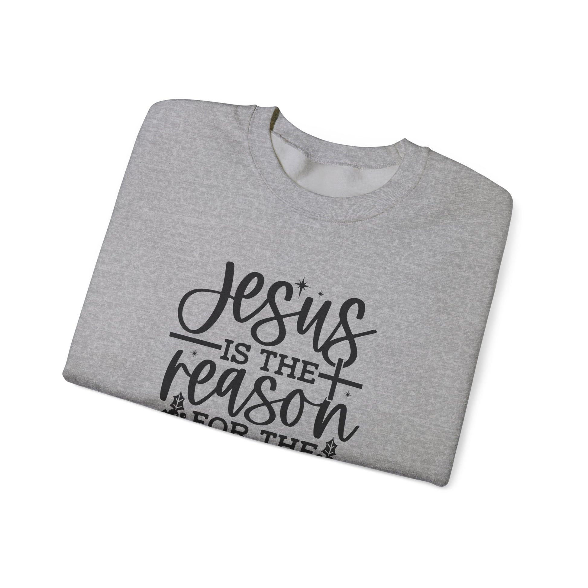 Jesus is the Reason for the Season, Christmas Crewneck Sweatshirt Fabric Knit Long Sleeve Winter Casual Soft Medium Length Hoodie for Men and Women