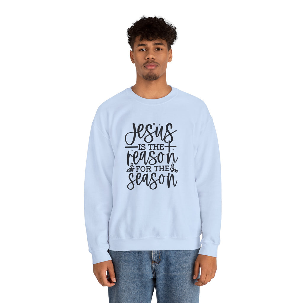 Jesus is the Reason for the Season, Christmas Crewneck Sweatshirt Fabric Knit Long Sleeve Winter Casual Soft Medium Length Hoodie for Men and Women