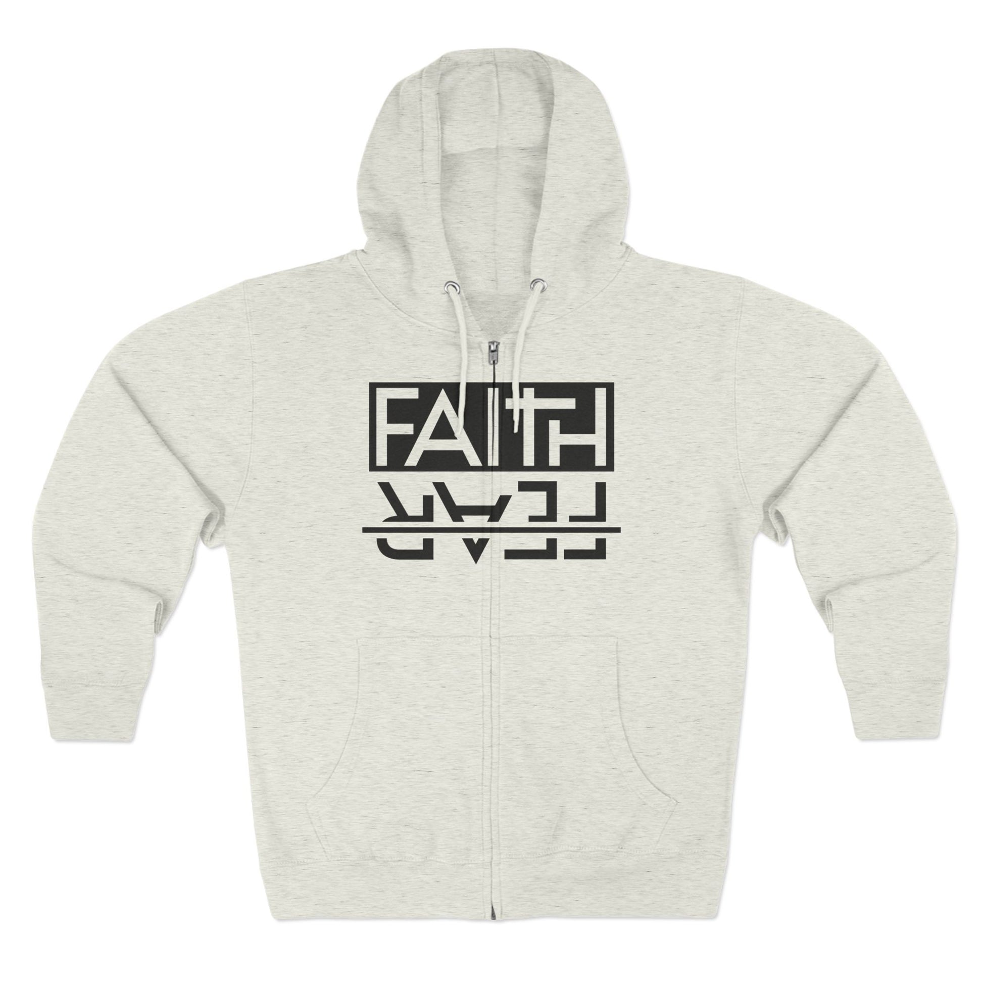 Faith Over Fear, Zip Hoodie, Unisex Hoodie, Cozy Oversized Hoodie, Inspirational Apparel, Versatile Layering Piece, Gift for Motivators, Goat God T-shirt