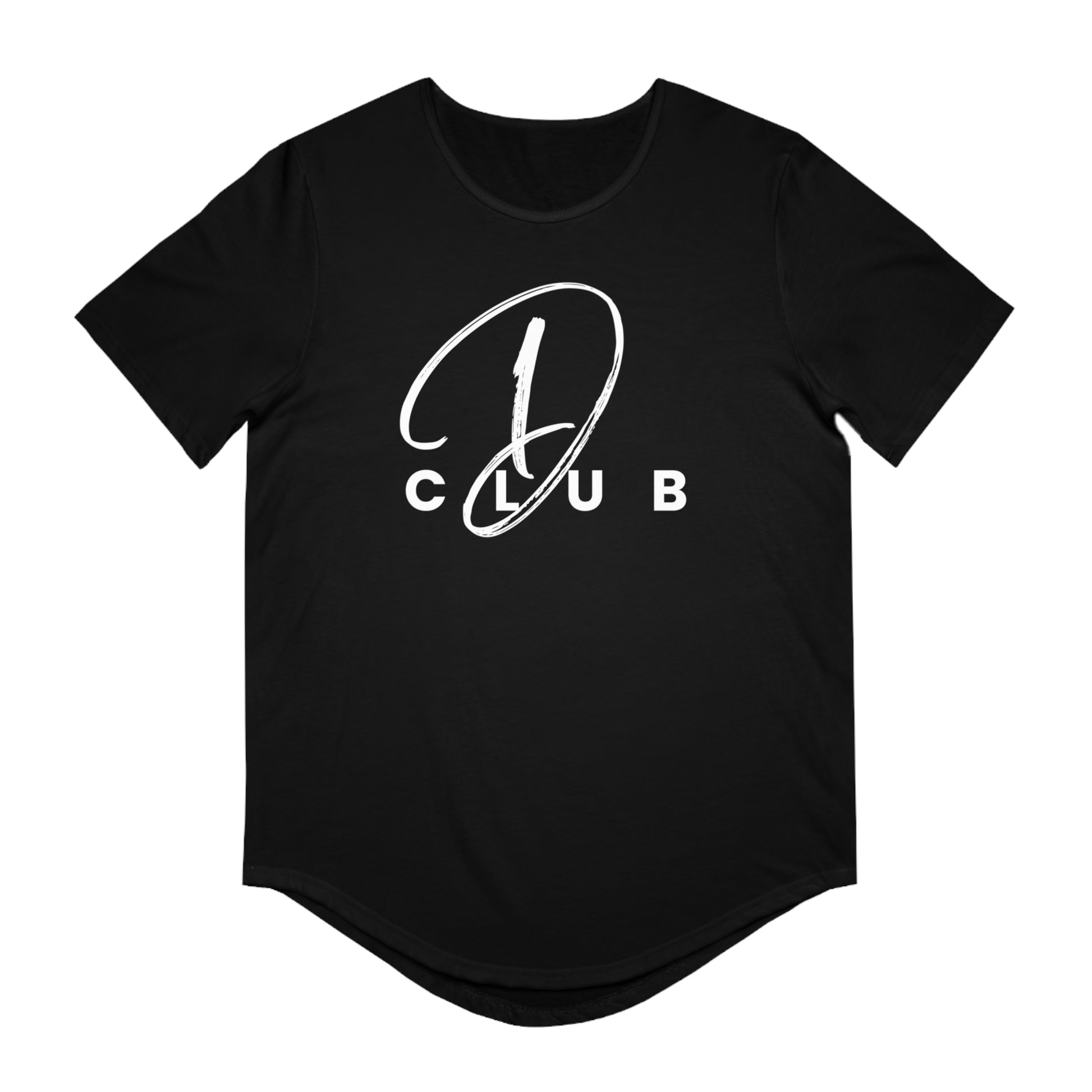 Men's Curved Hem Tee - Stylish Graphic Tee, D Club T-shirt, Casual Wear, Trendy Fashion, Streetwear Essential, Gift for Him