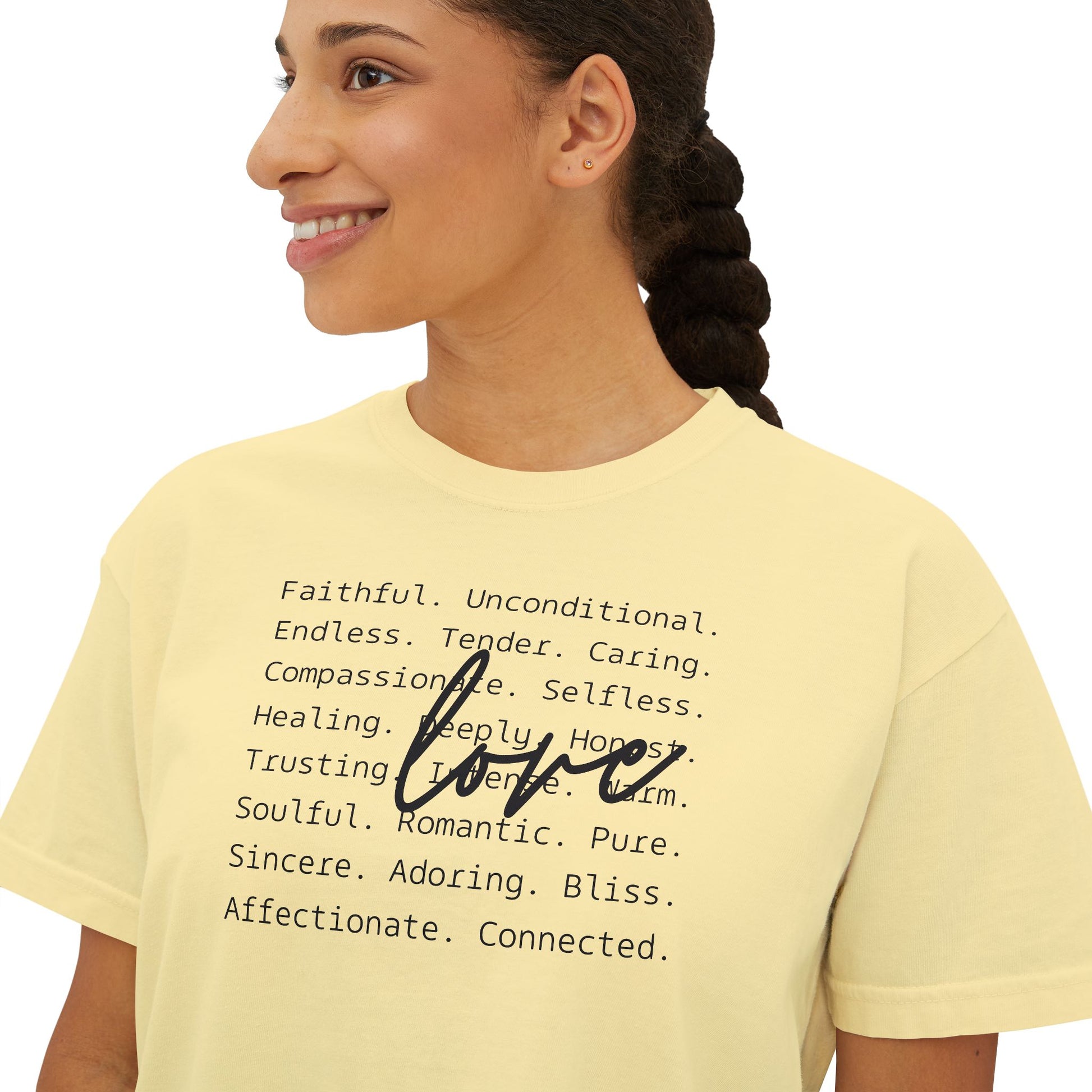 Women's Boxy Love Tee | Affirmation Top, Self-Care Gift, Cozy Casual Wear, Birthday Gift, Positive Vibes