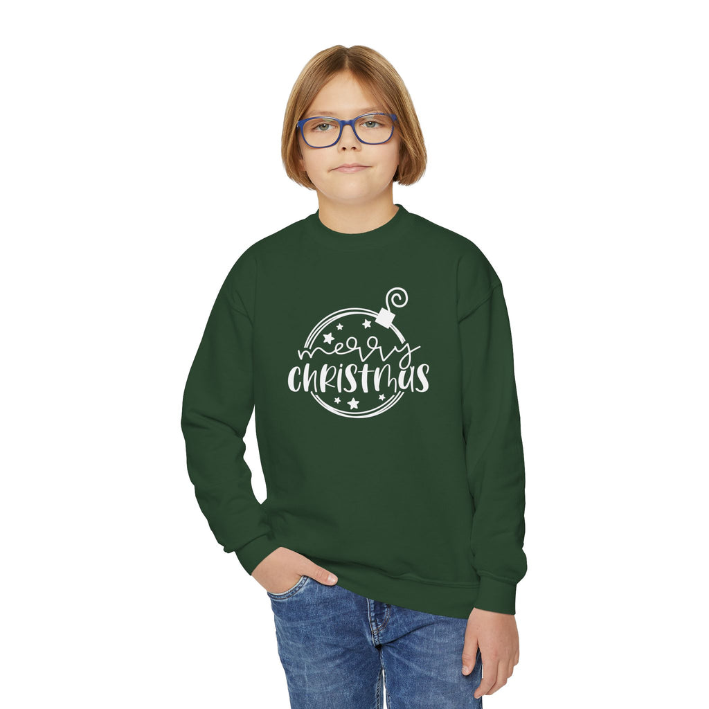Youth Christmas Sweatshirt - Ornament Merry Christmas