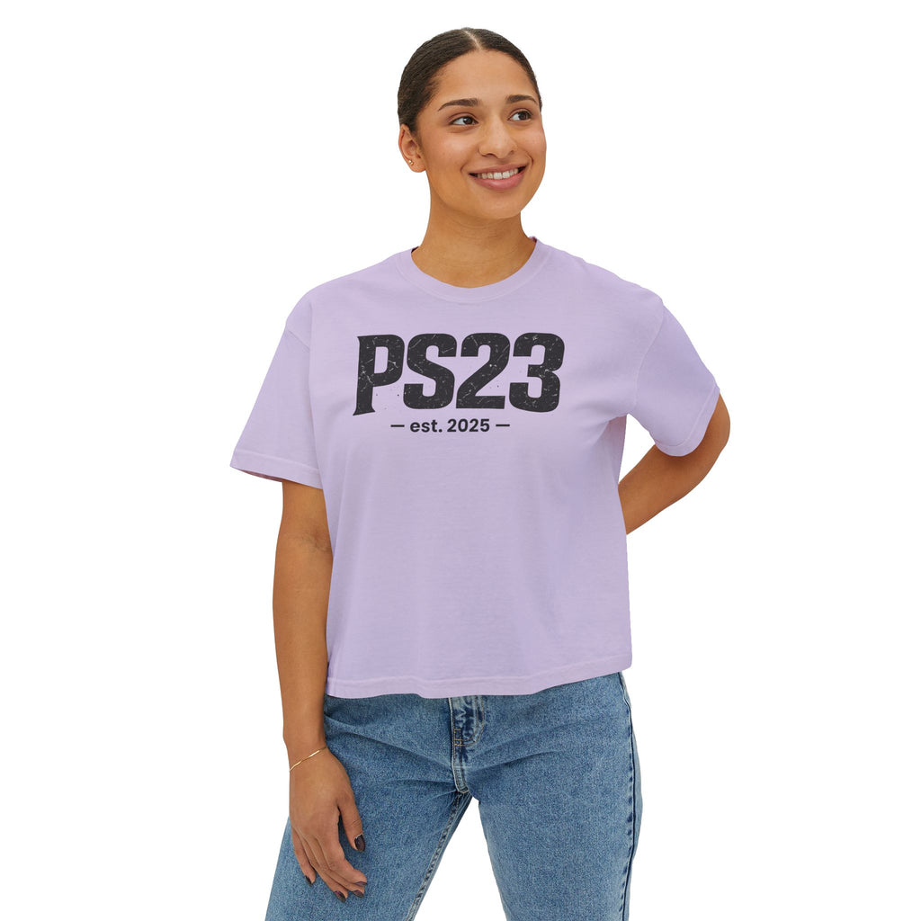 Psalm 23 Women's Boxy Tee — Inspirational Faith Graphic Shirt
