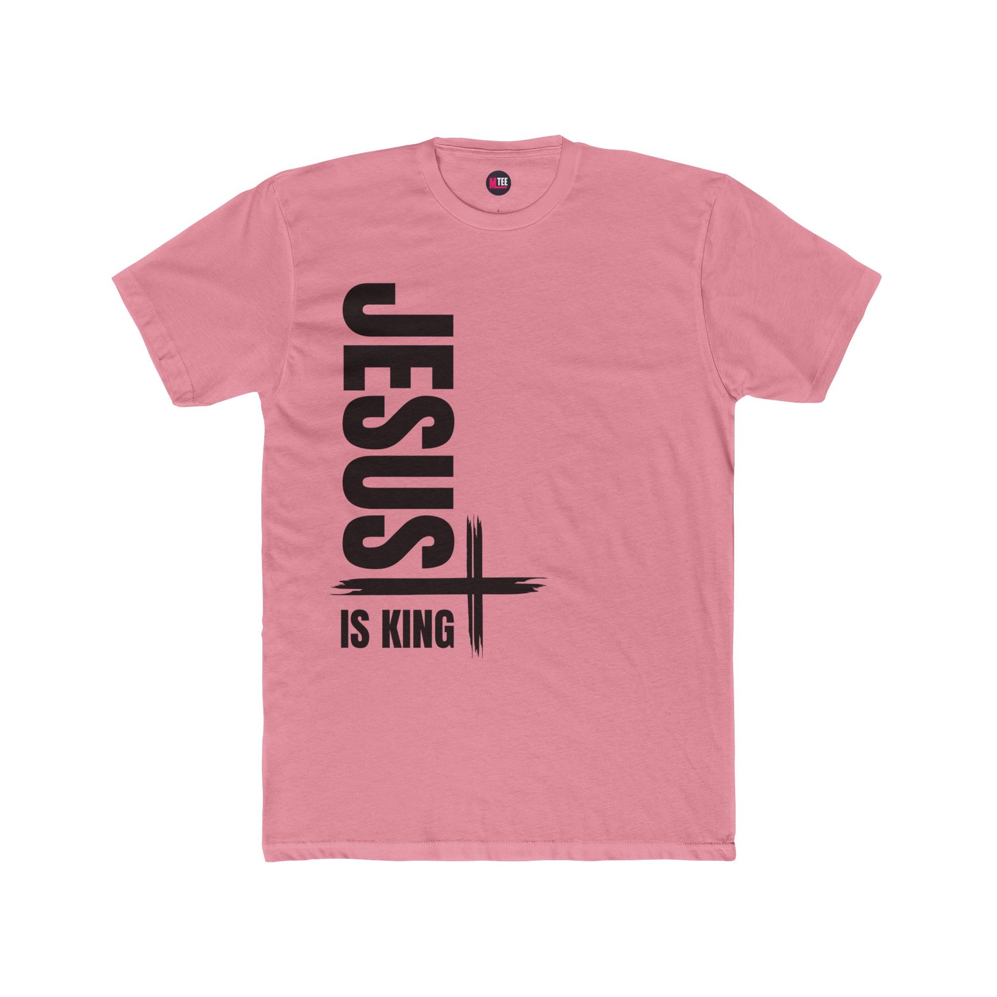 Jesus Is King Vertical Cross Tee — Christian Faith Shirt