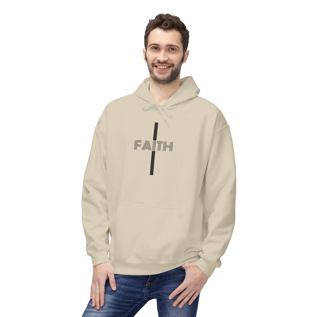 Faith Unisex Midweight Fleece Hoodie, Cozy Casual Wear, Inspirational Gift, Faith-Driven Style, Perfect for Everyday & Holidays