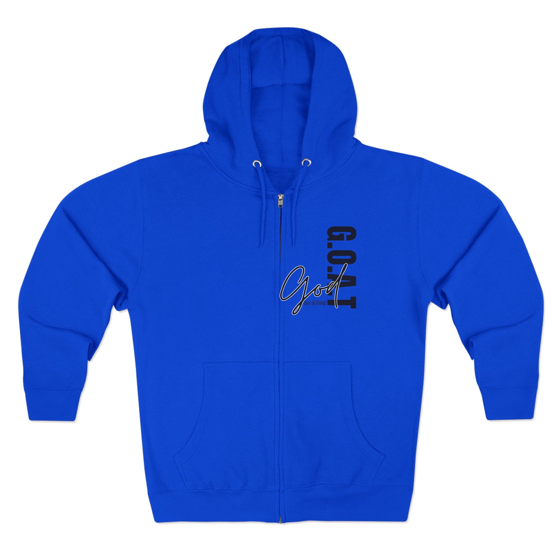 Zip Hoodie, Unisex Hoodie, Cozy Oversized Hoodie, Inspirational Apparel, Versatile Layering Piece, Gift for Motivators, Goat God T-shirt