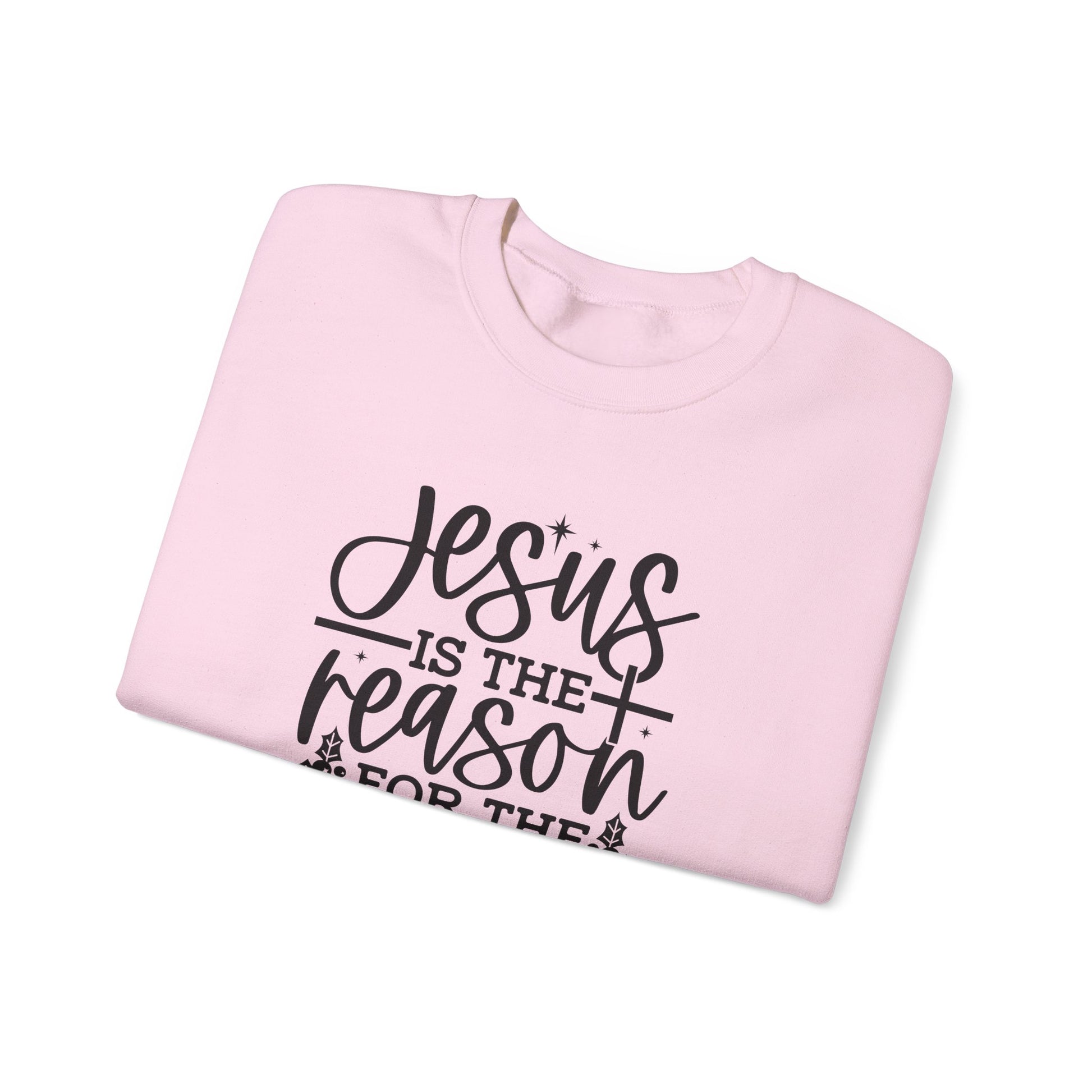 Jesus is the Reason for the Season, Christmas Crewneck Sweatshirt Fabric Knit Long Sleeve Winter Casual Soft Medium Length Hoodie for Men and Women