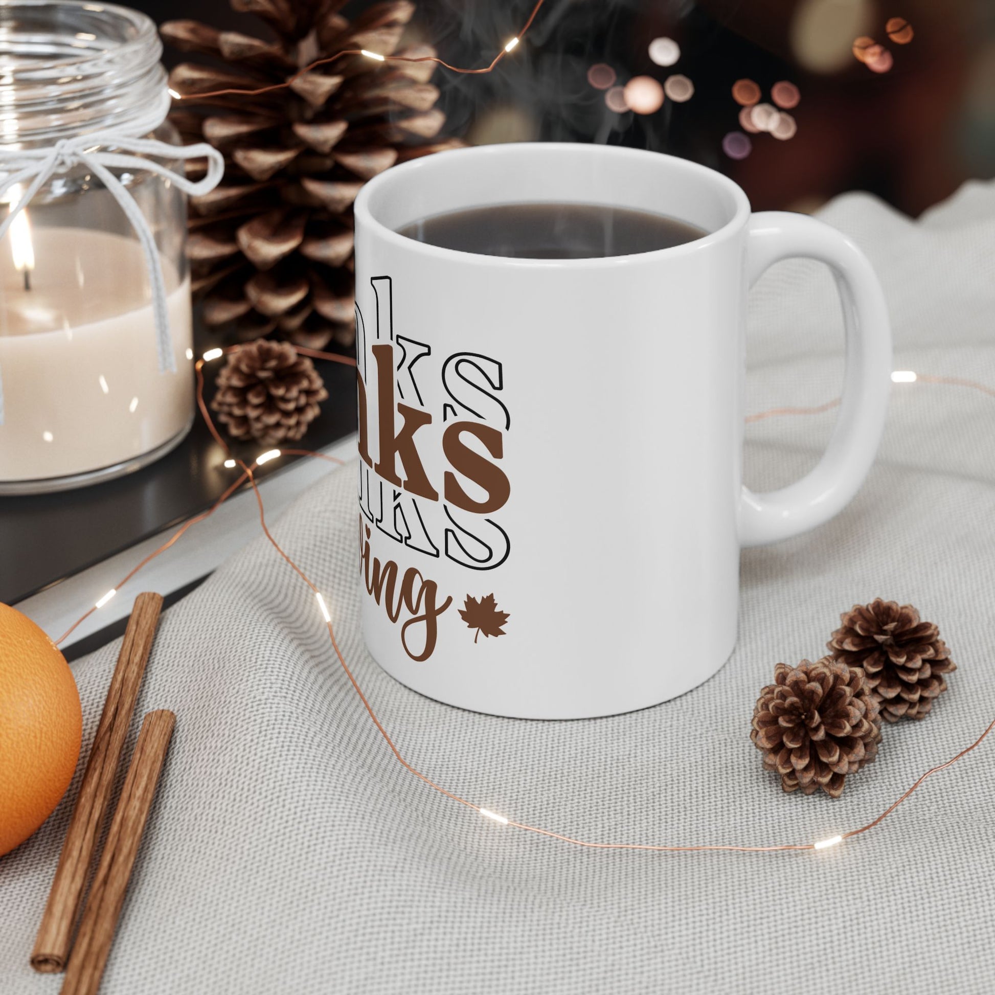 Thanksgiving Ceramic Mug, Coffee Cup (11oz/15oz)