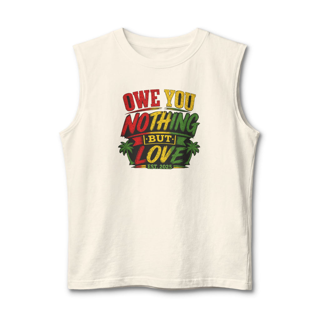 Nothing But Love Muscle Tank — Rasta Palm Graphic Sleeveless Tee