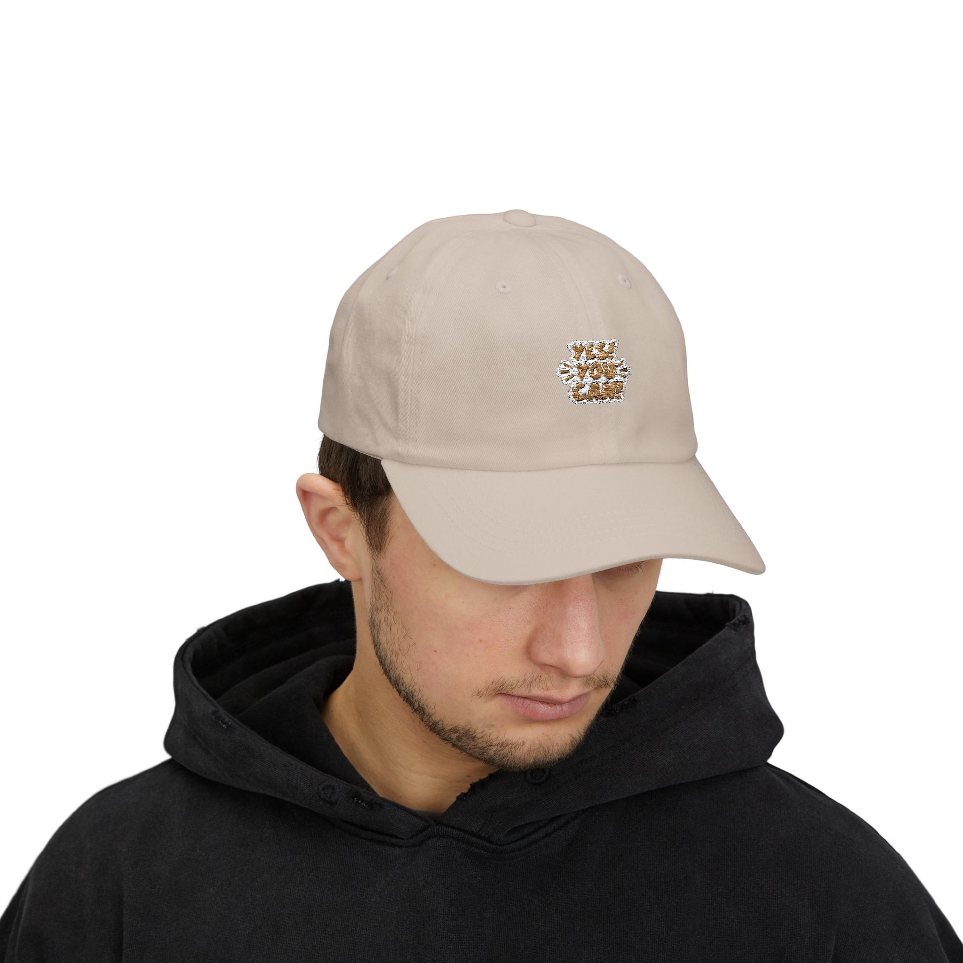 Yes! You Can Dad Cap - Motivational Hat for Fathers, Adjustable White Cap, Gift for Dad, Inspiring Dad Hat, Everyday Wear