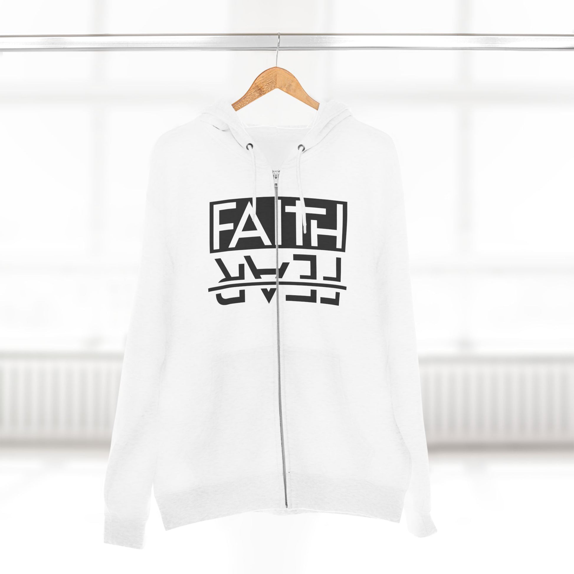 Faith Over Fear, Zip Hoodie, Unisex Hoodie, Cozy Oversized Hoodie, Inspirational Apparel, Versatile Layering Piece, Gift for Motivators, Goat God T-shirt