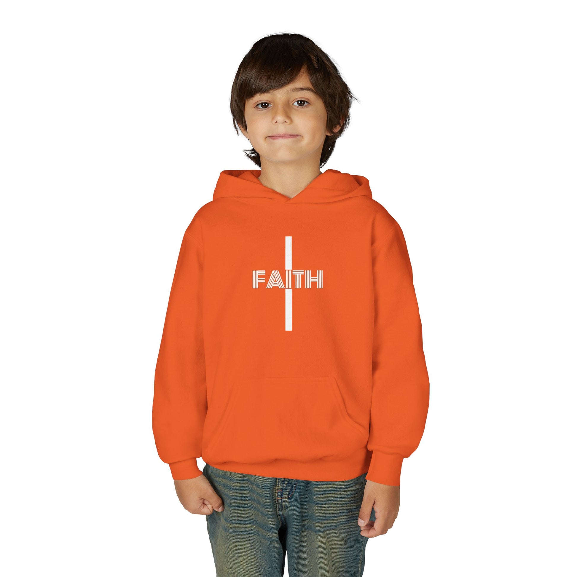 Faith Hooded Sweatshirt for Youth, Inspirational Sweatshirt, Cozy Hoodie, Youth Pullover, Perfect Gift for Teens, Faith Apparel