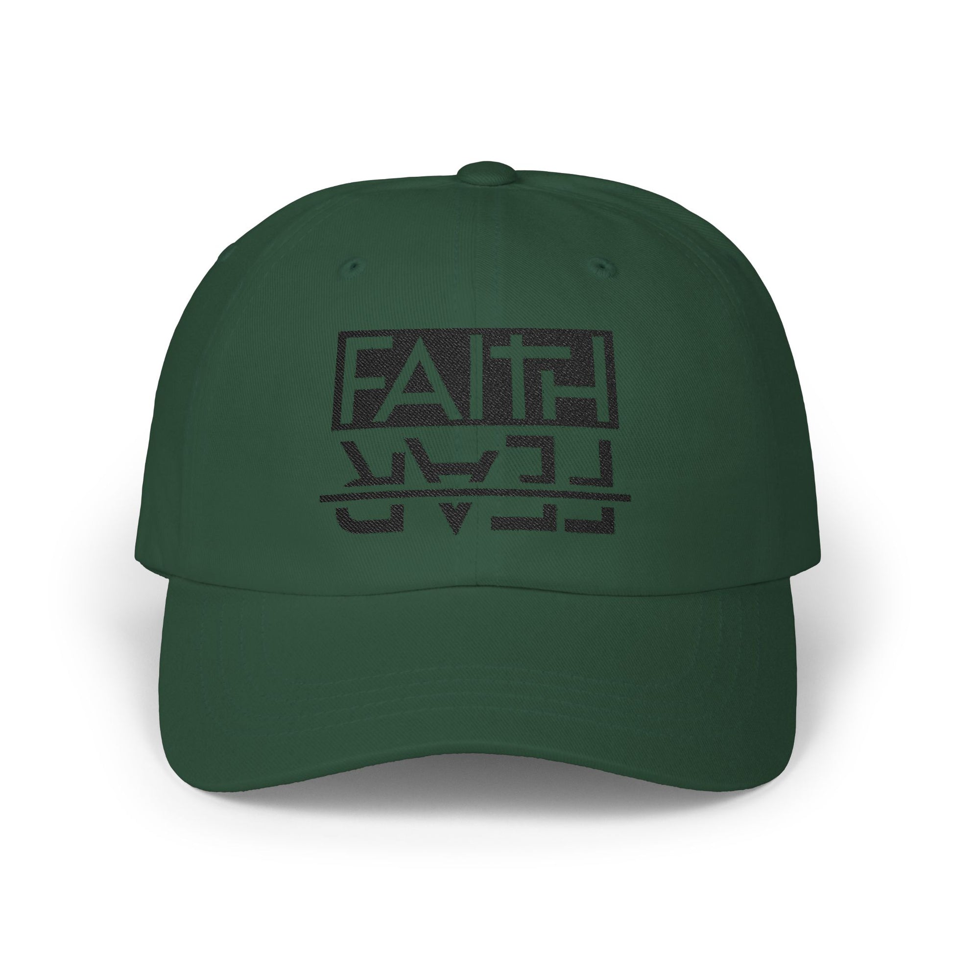 Faith over Fear Cap - Motivational Hat, Adjustable White Cap, Gift for Dad, Inspiring Gift Hat, Everyday Wear