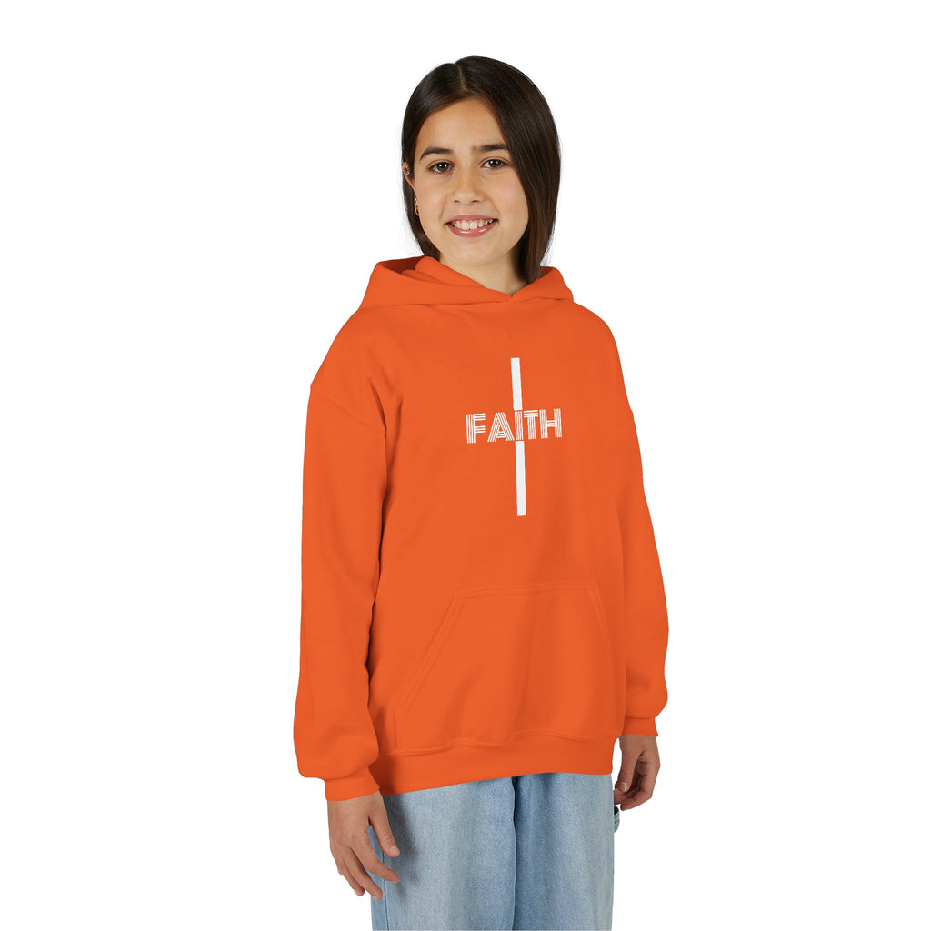 Faith Hooded Sweatshirt for Youth, Inspirational Sweatshirt, Cozy Hoodie, Youth Pullover, Perfect Gift for Teens, Faith Apparel
