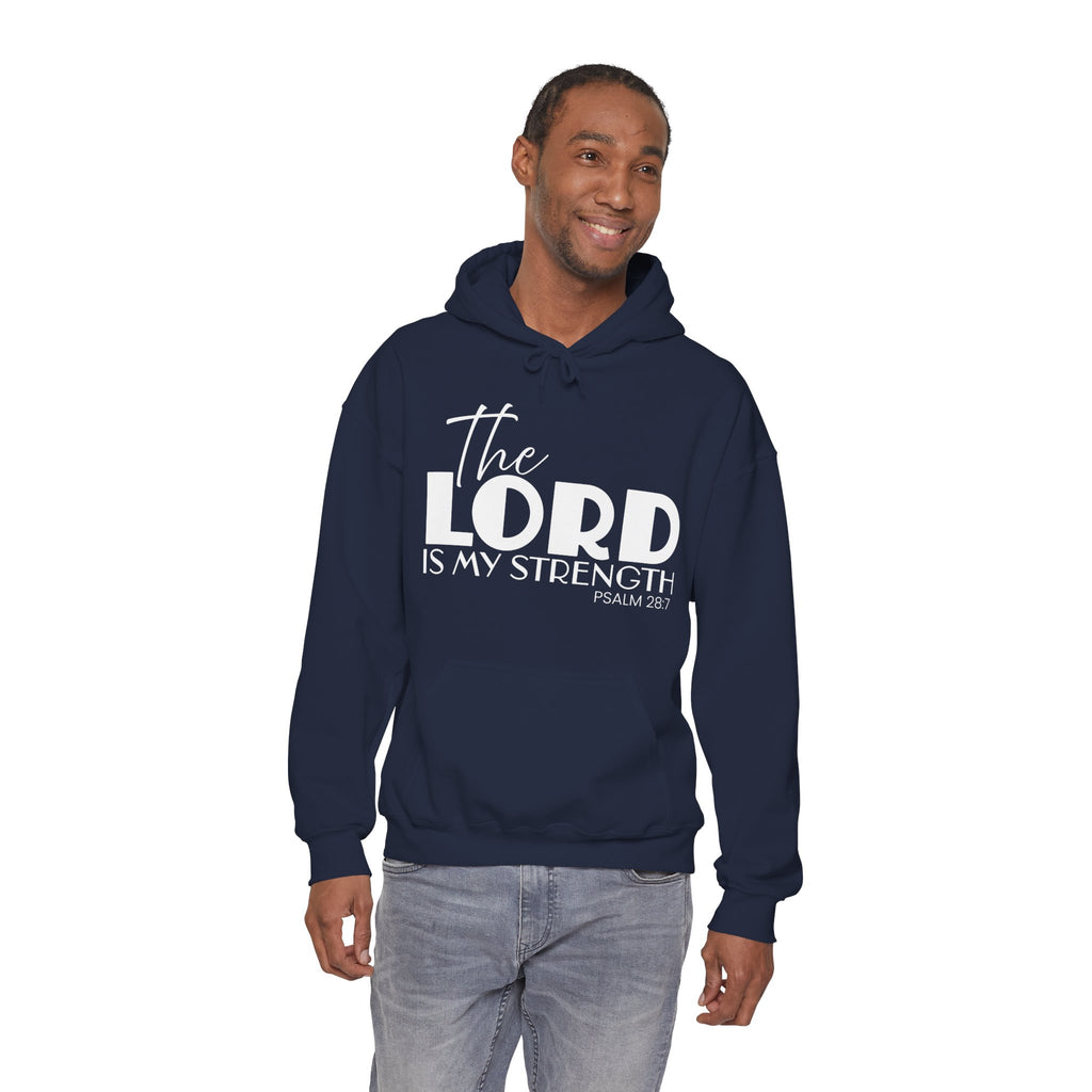 Psalm 28:7 'The Lord Is My Strength' Hoodie — Faith-Based Christian Sweatshirt