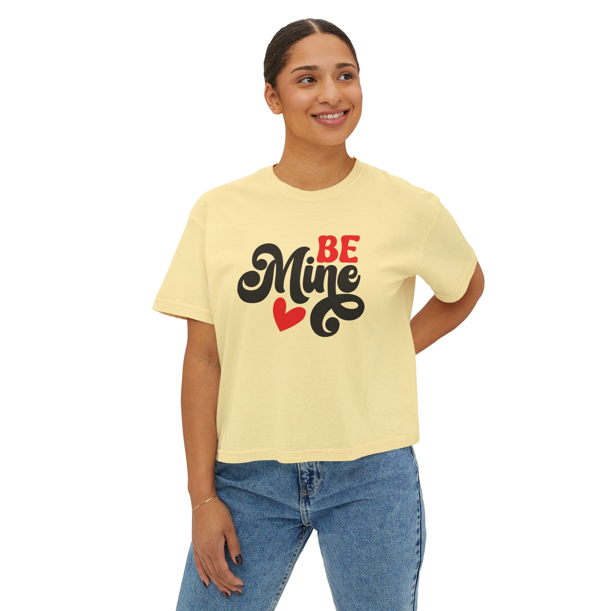 Be Mine, Valentine Women's Boxy Tee — Cute Valentine's Day Graphic Tee