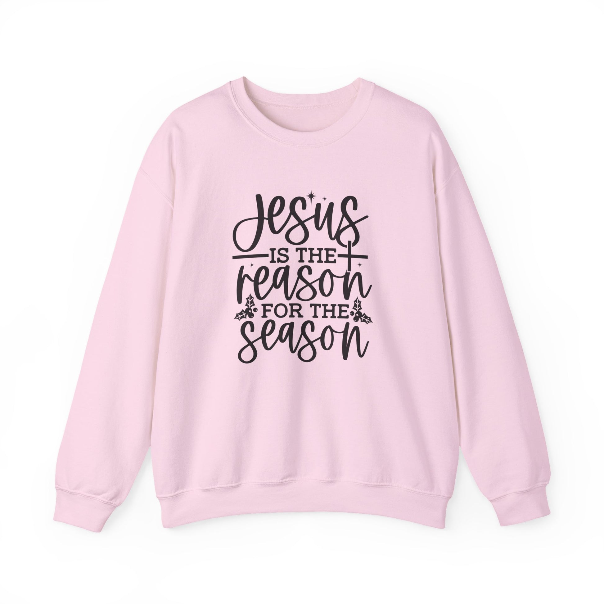 Jesus is the Reason for the Season, Christmas Crewneck Sweatshirt Fabric Knit Long Sleeve Winter Casual Soft Medium Length Hoodie for Men and Women