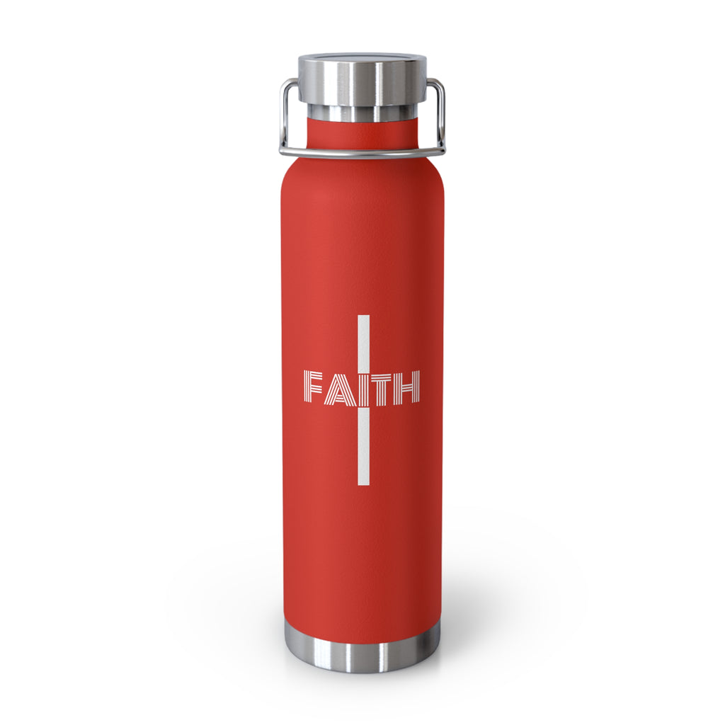 Faith Cross 22oz Insulated Water Bottle — Copper Vacuum Thermal Flask