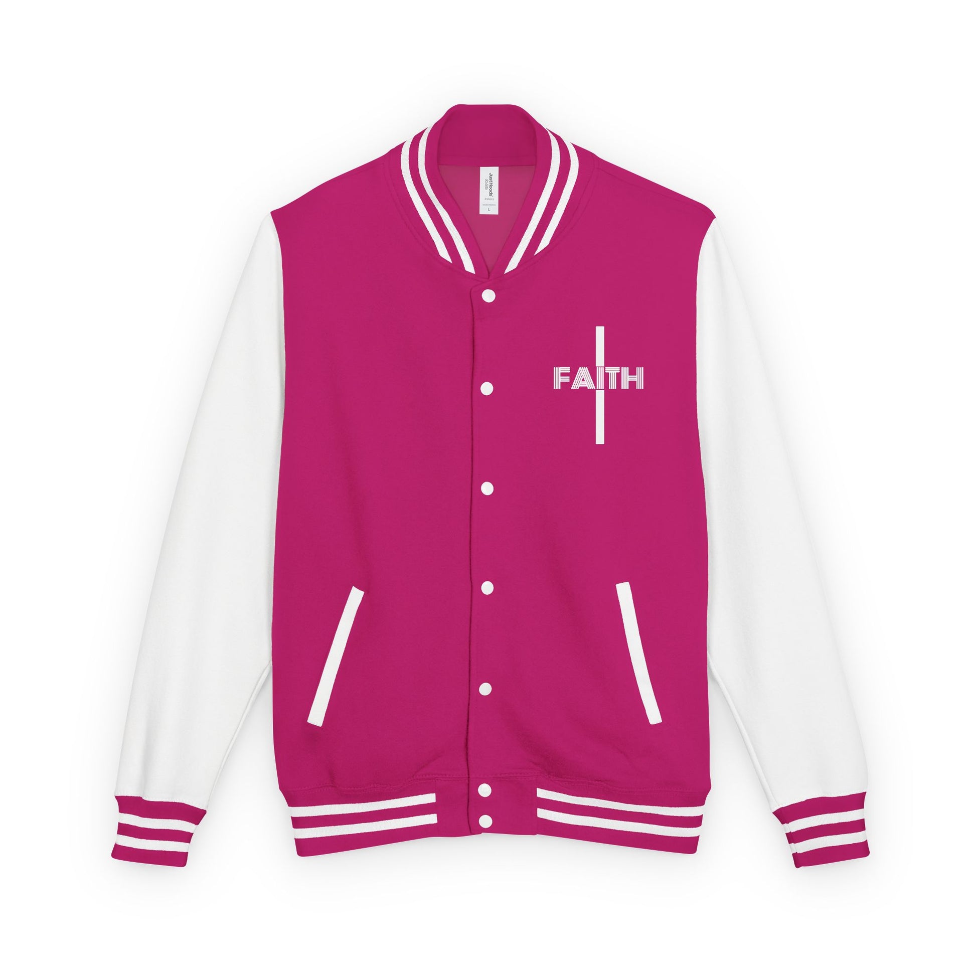 Unisex Heavyweight Letterman Jacket, Faith-based Jacket, Vintage Style Sports Jacket, College Spirit Wear, Casual Outwear, Gifts for Sports Lovers, Fall Fashion