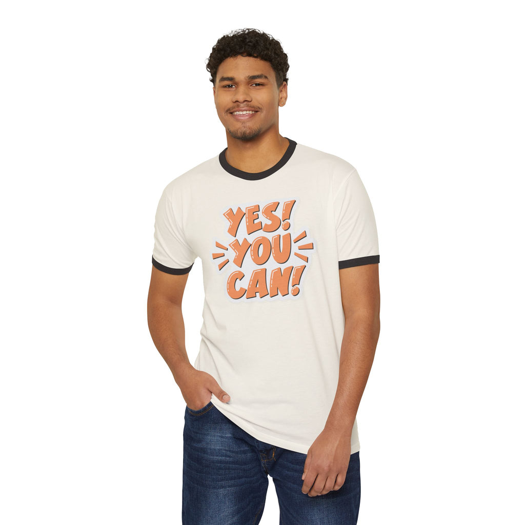 Motivational Unisex Cotton Ringer T-Shirt - Positive Vibes, Inspiring Apparel, Gift for Friends, Everyday Wear, Casual Style