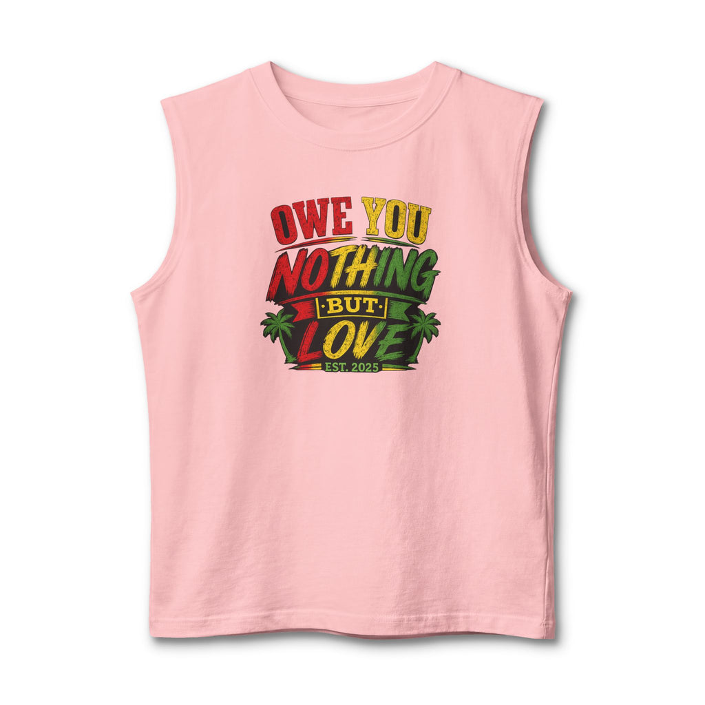 Nothing But Love Muscle Tank — Rasta Palm Graphic Sleeveless Tee