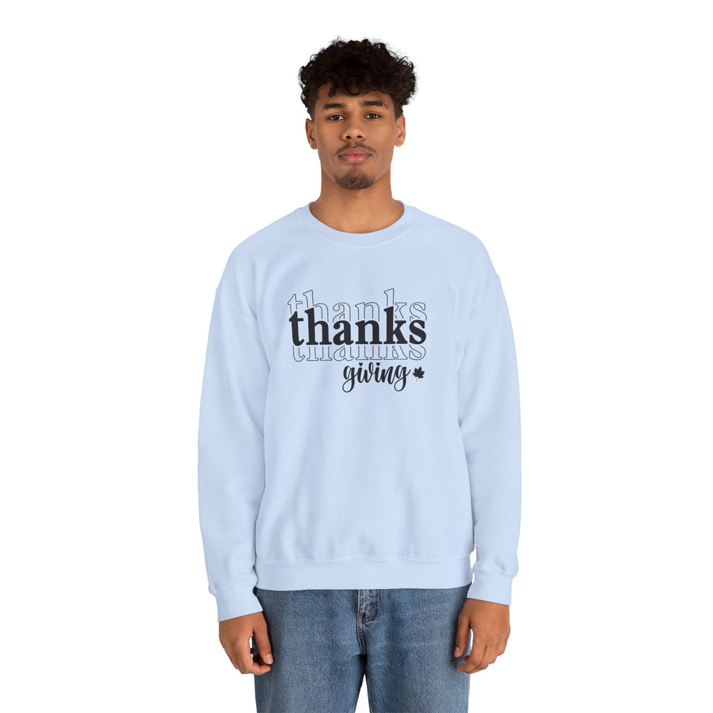 Thanksgiving Crewneck Sweatshirt, 'thanks giving' Script Holiday Pullover